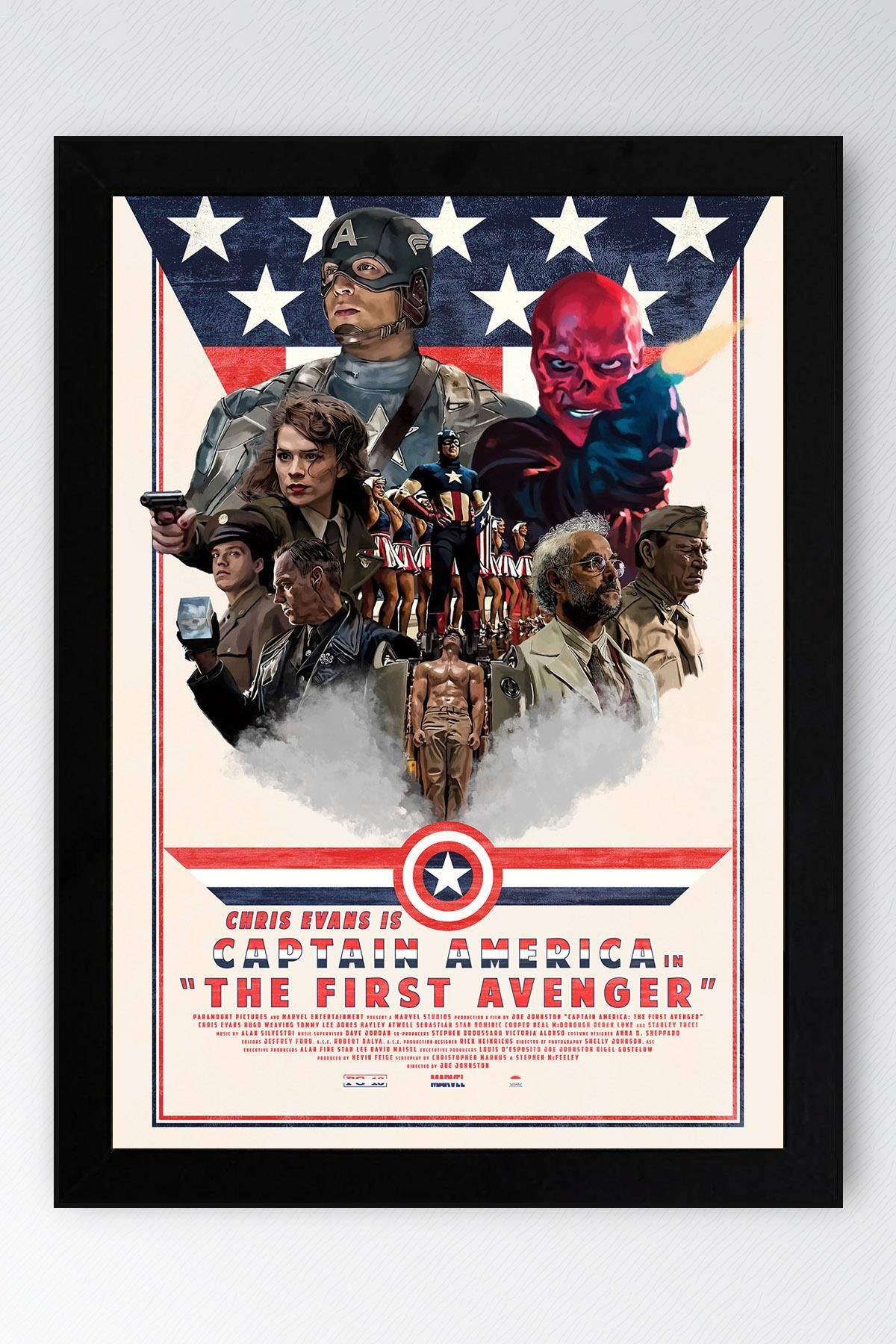 Saturn Captain America Çerçeveli Tablo - The First Avenger Marvel Poster Tablo