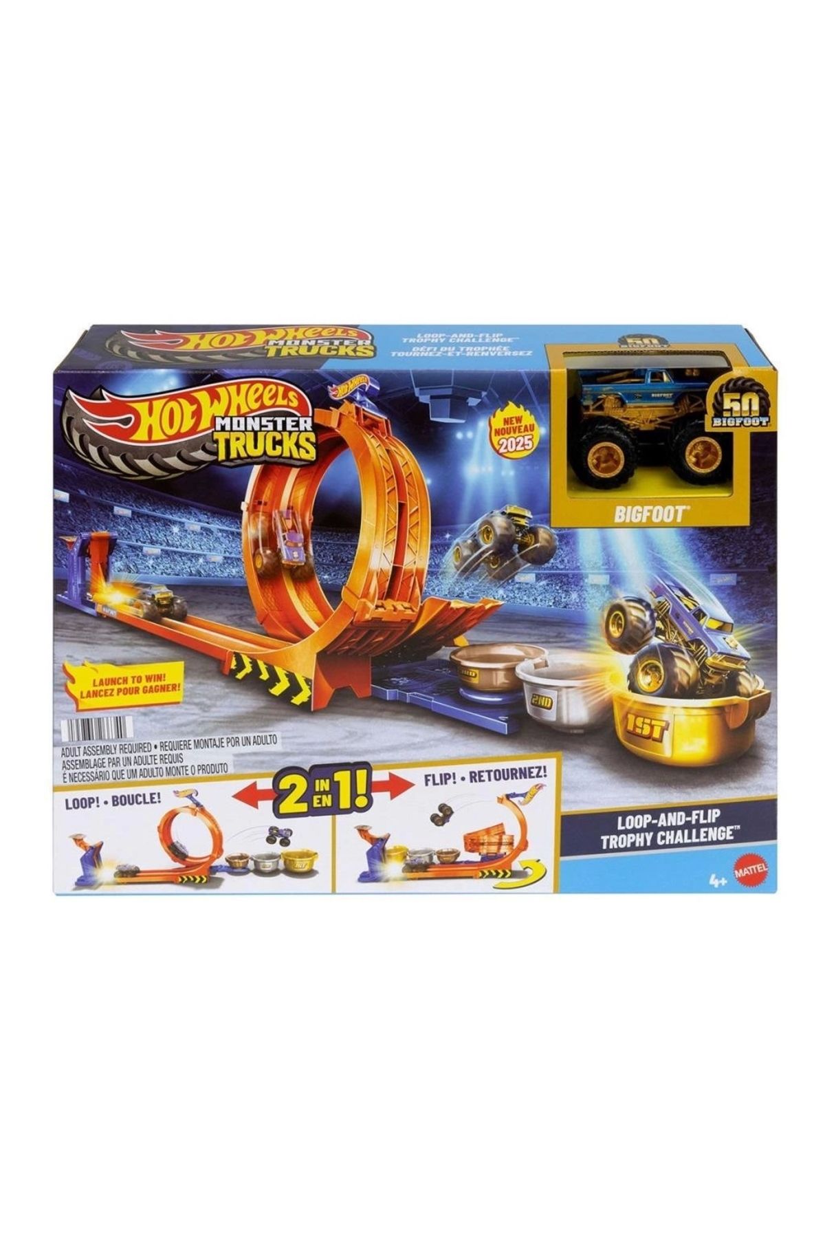 TWOX Çocuk JBX64 Hot Wheels Monster Trucks Döngü ve Takla Bigfoot Oyun Parkuru