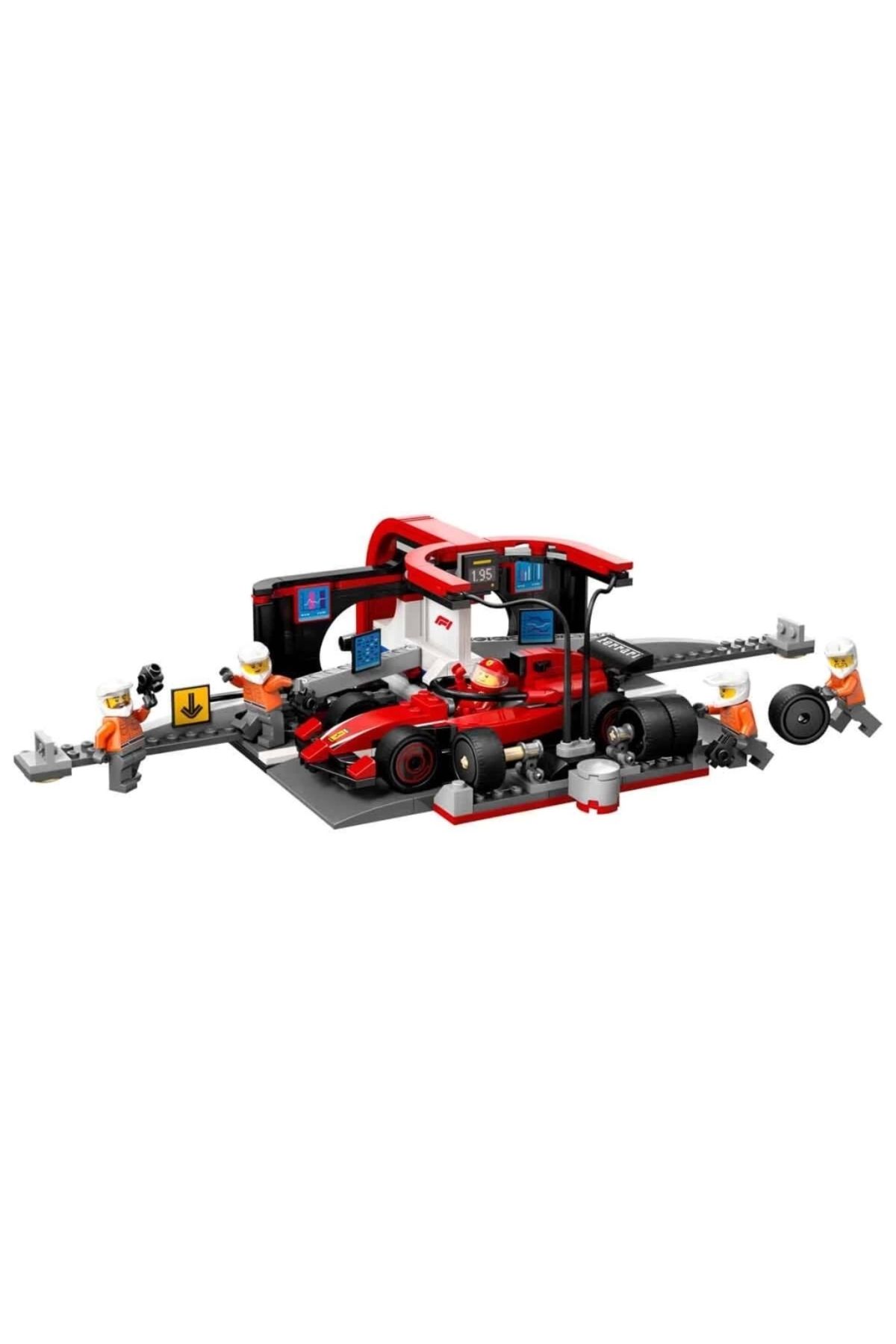 TWOX Çocuk LEGO City Ferrari Arabalı F1 Pit Stop ve Pit Ekibi 60443