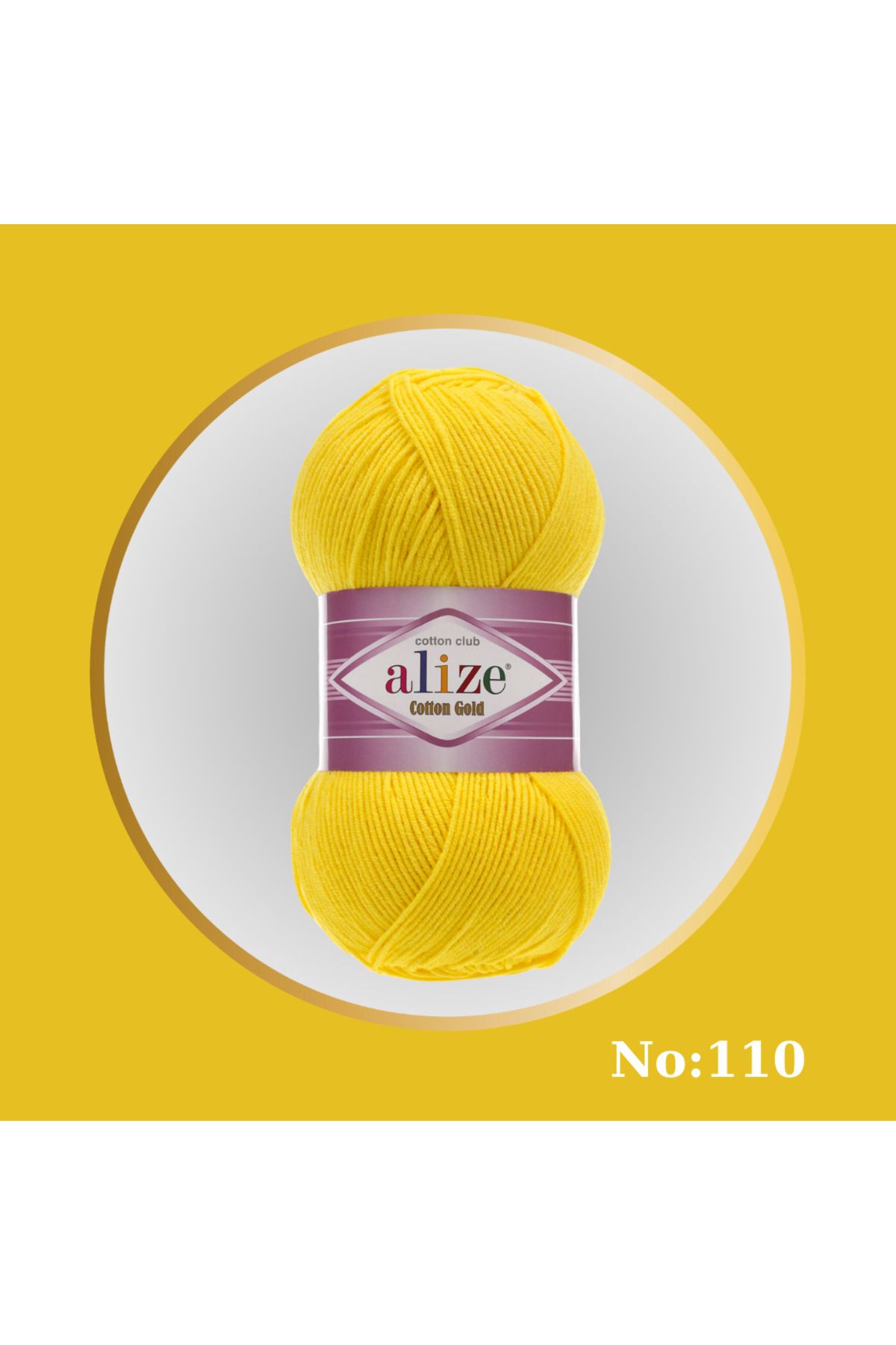 Alize Cotton Gold El Örgü İpliği 1-Adet Renk Kodu:110-Papatya 100 gr - 330 m