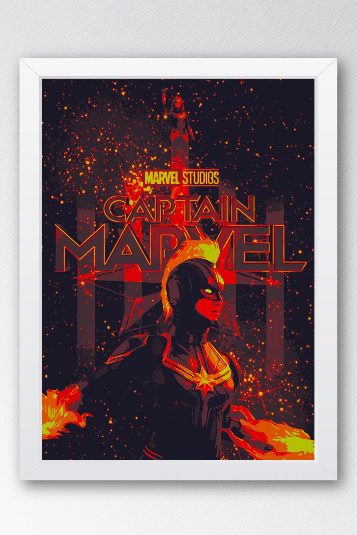 Saturn Captain Marvel Çerçeveli Tablo - Kaptan Marvel Poster Tablo