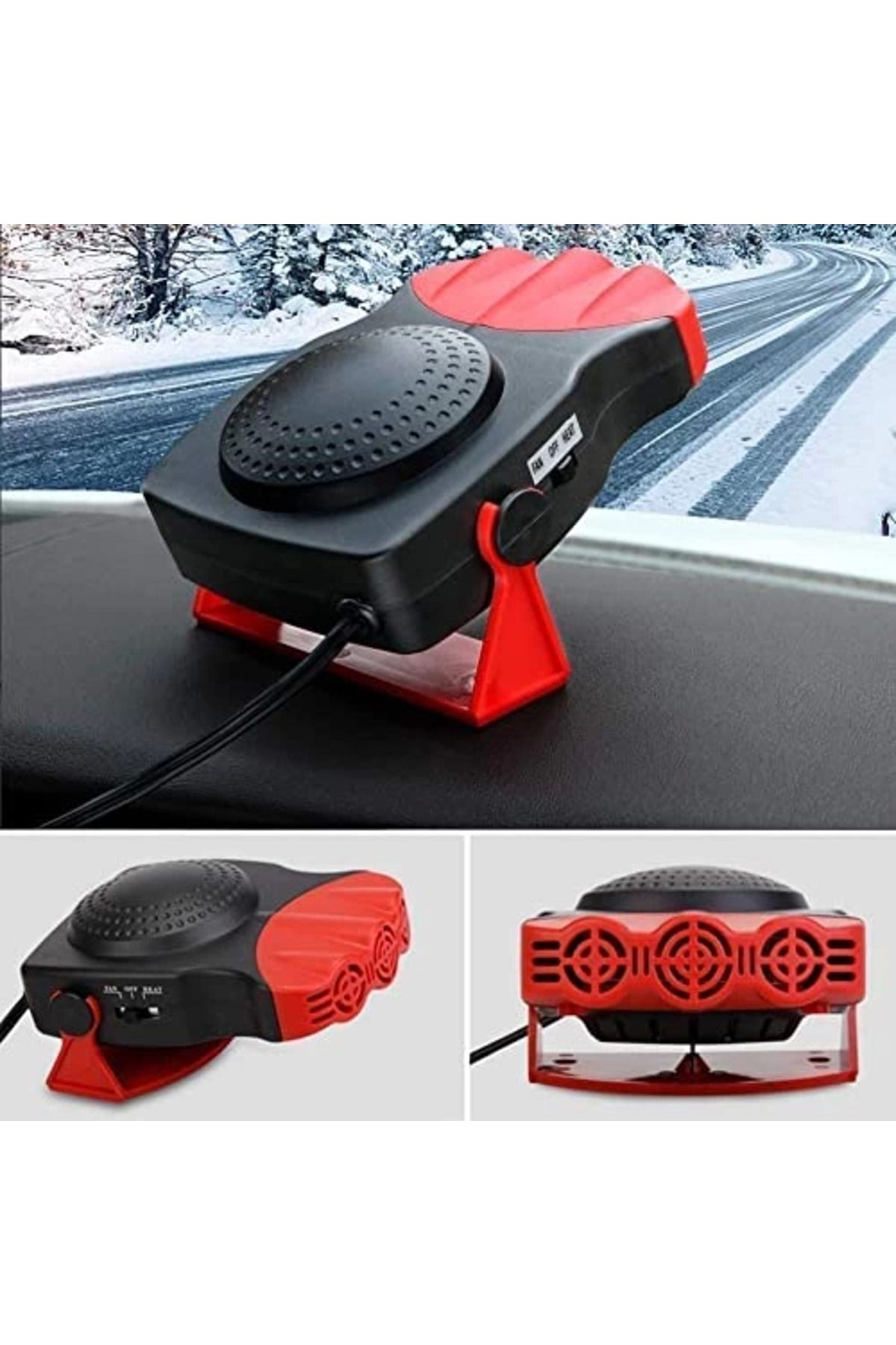mycarmella 12 V 150 W Araba Soğutma Fanı Sıcak Isıtıcı Ön Cam Buğu Çözücü - VHT2704-6477