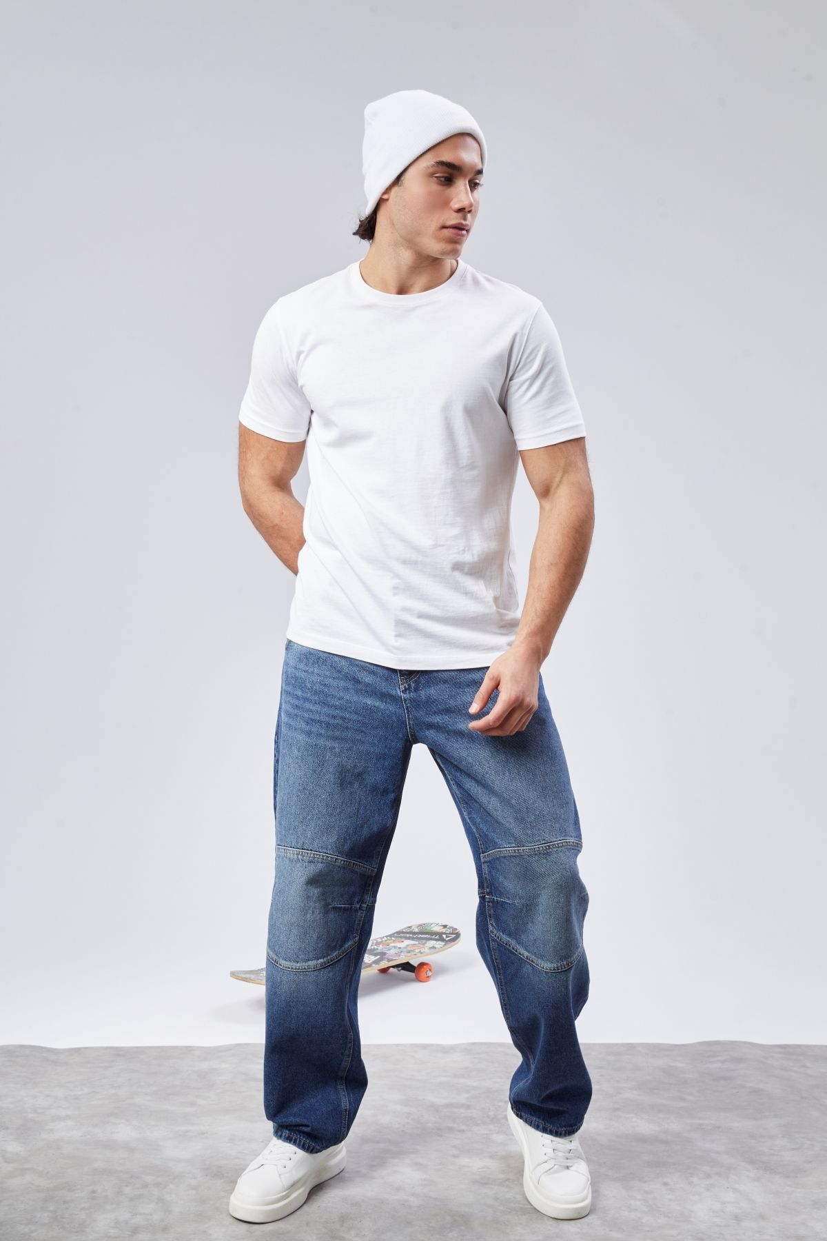 CEDY DENIM-High Quality Men's High Waist Skater Baggy Jeanpants C362 2