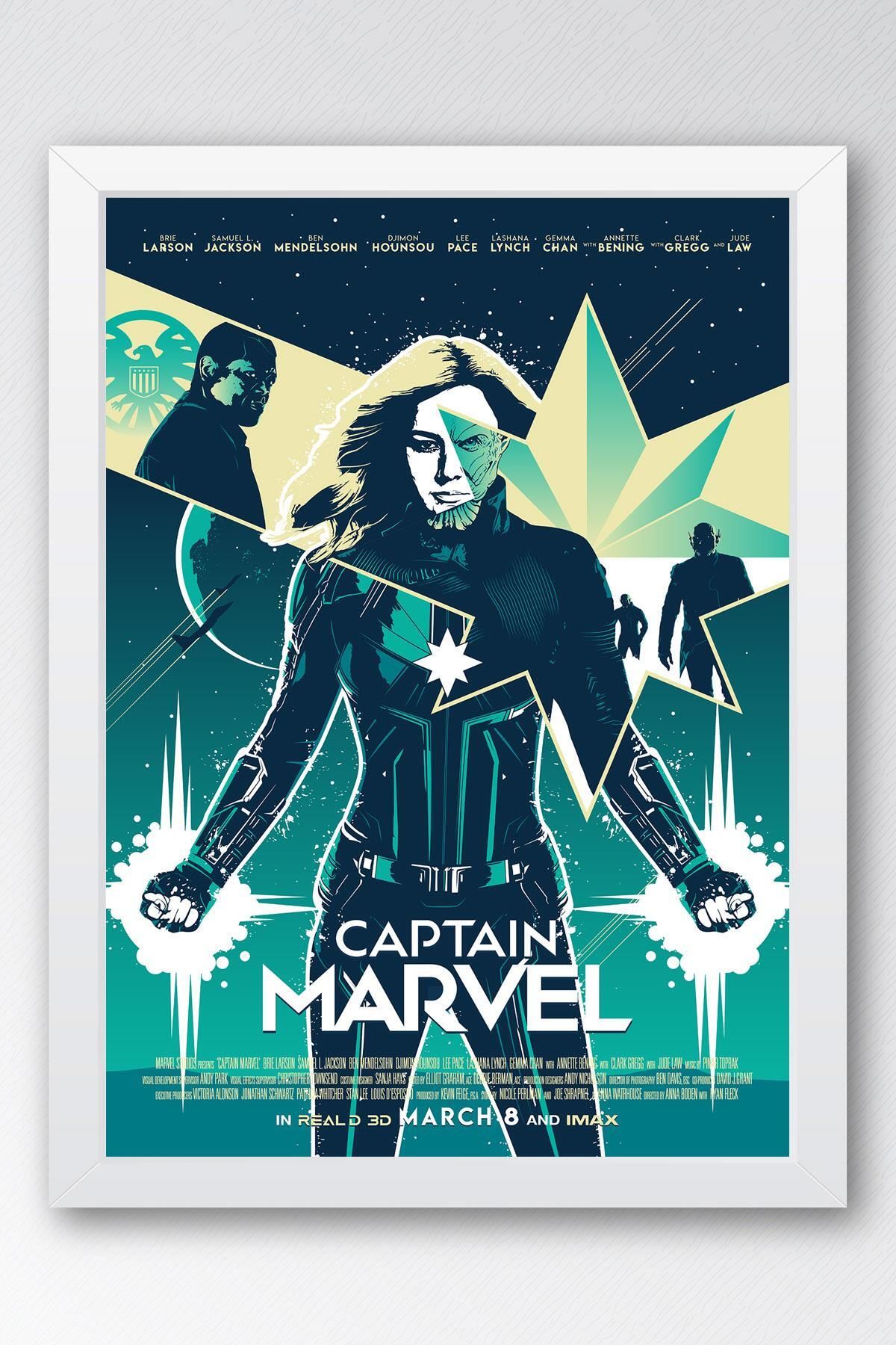 Saturn Captain Marvel Çerçeveli Tablo - Kaptan Marvel Poster Tablo