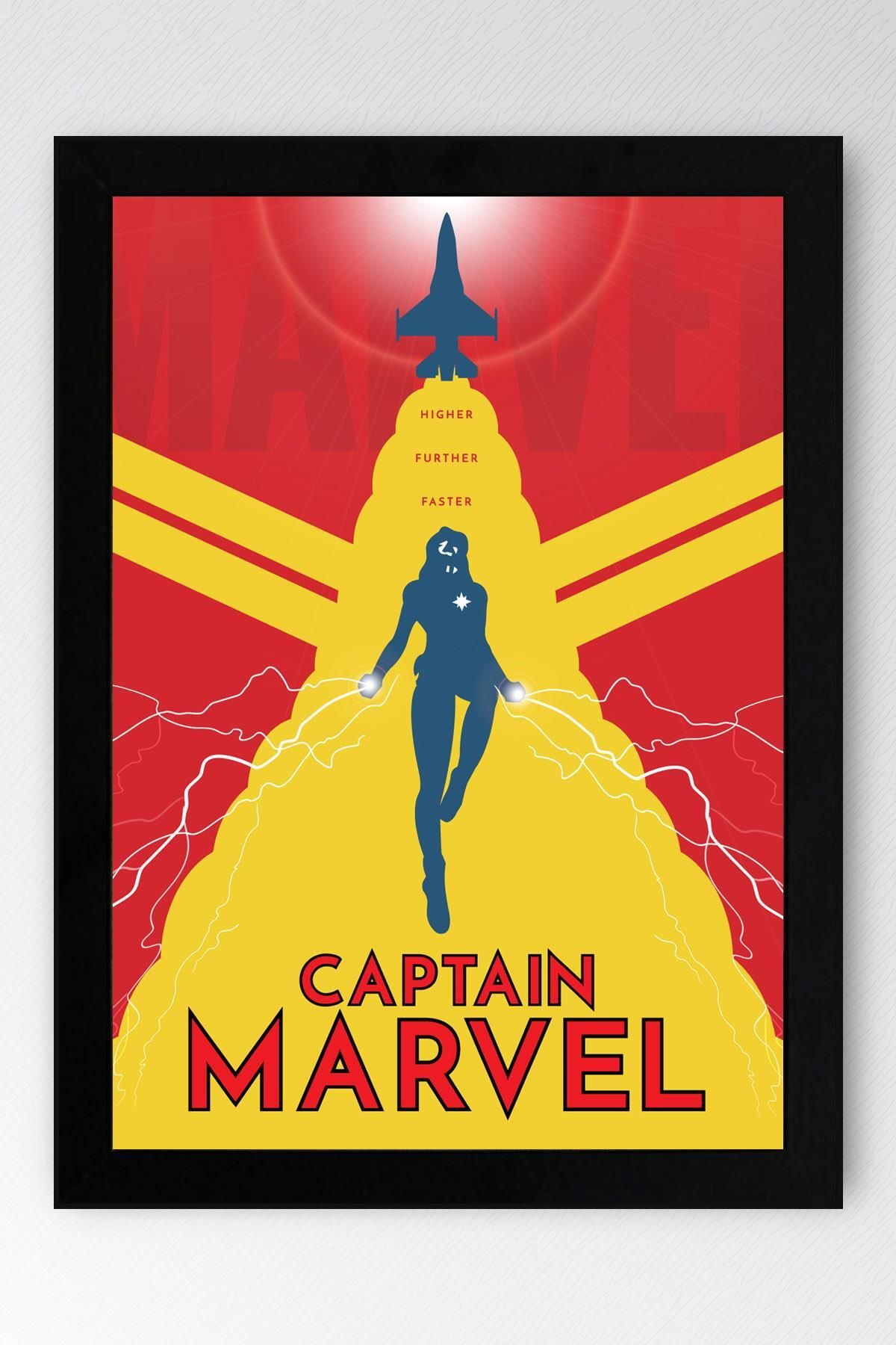 Saturn Captain Marvel Çerçeveli Tablo - Kaptan Marvel Poster Tablo