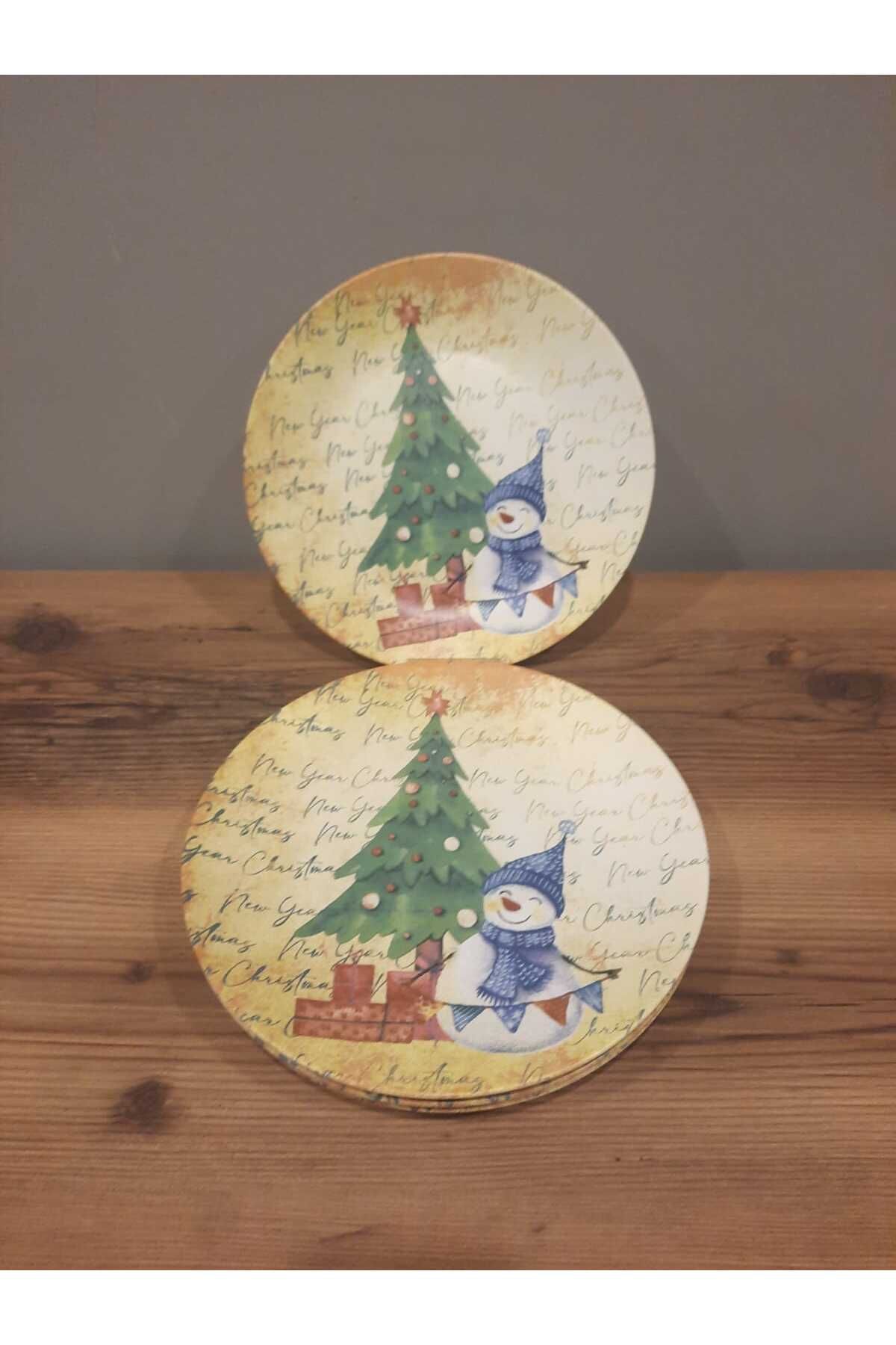 Keramika KERAMİKA SERVİS TABAĞI 26 CM 4 ADET YILBAŞI / NEW YEAR / NOEL