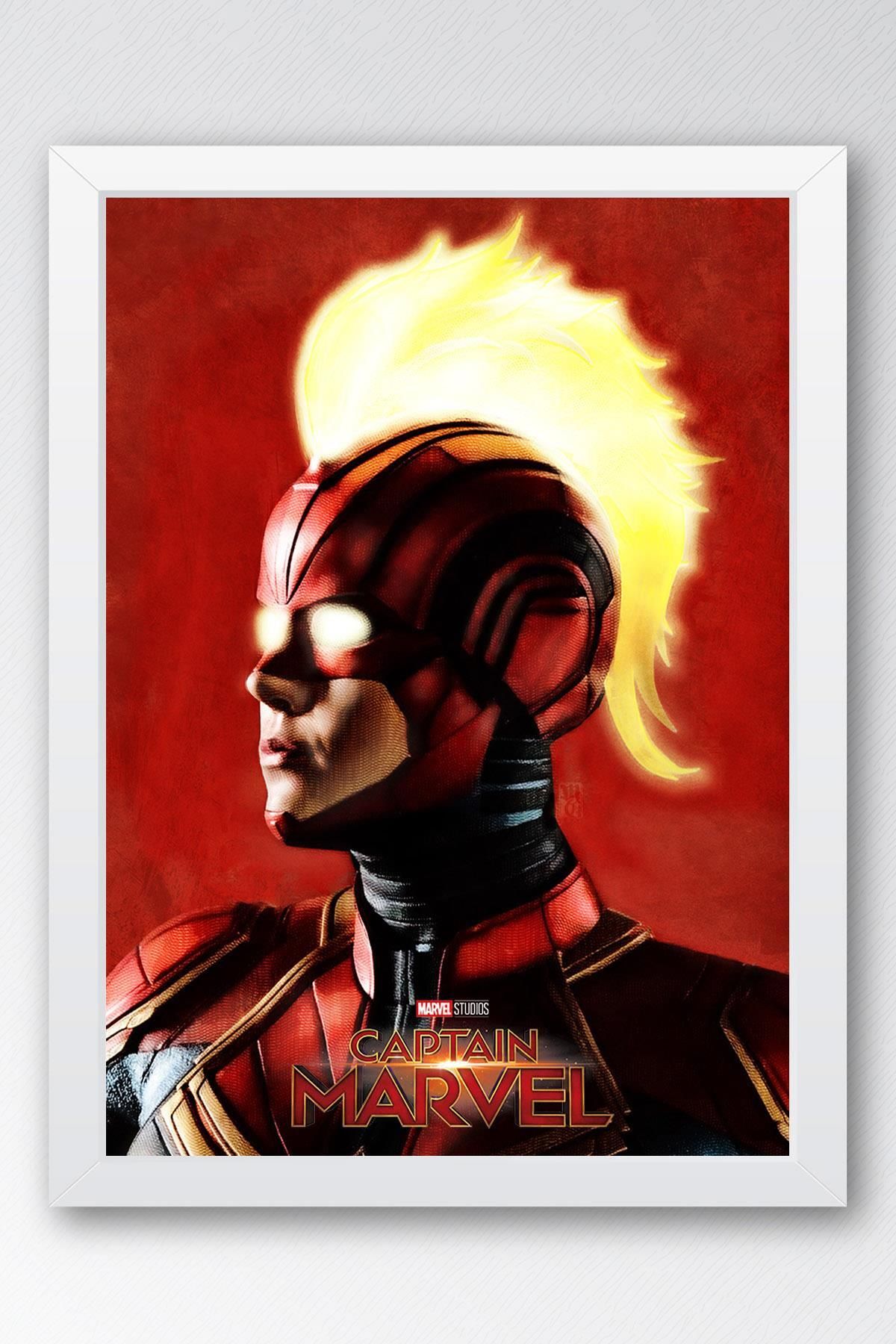 Saturn Captain Marvel Çerçeveli Tablo - Kaptan Marvel Poster Tablo