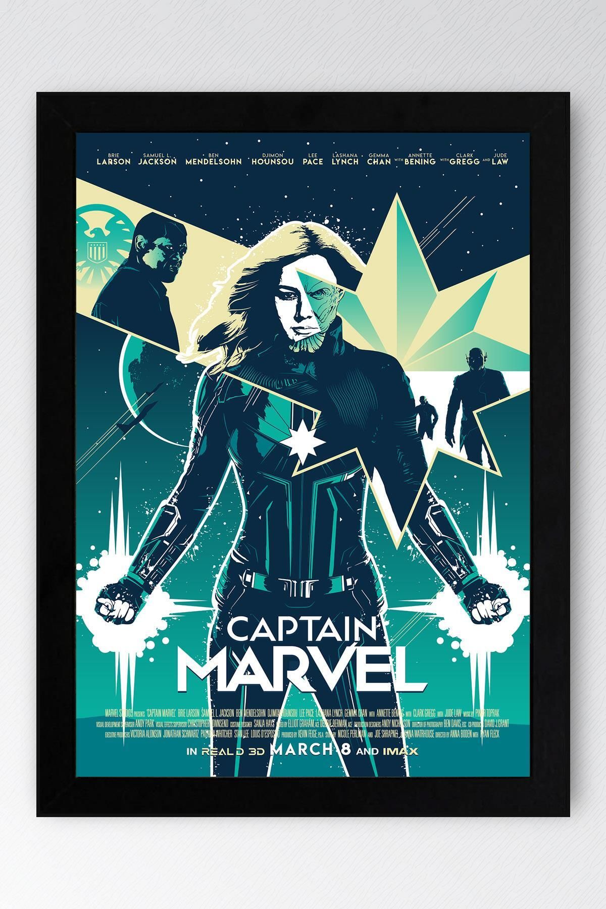 Saturn Captain Marvel Çerçeveli Tablo - Kaptan Marvel Poster Tablo