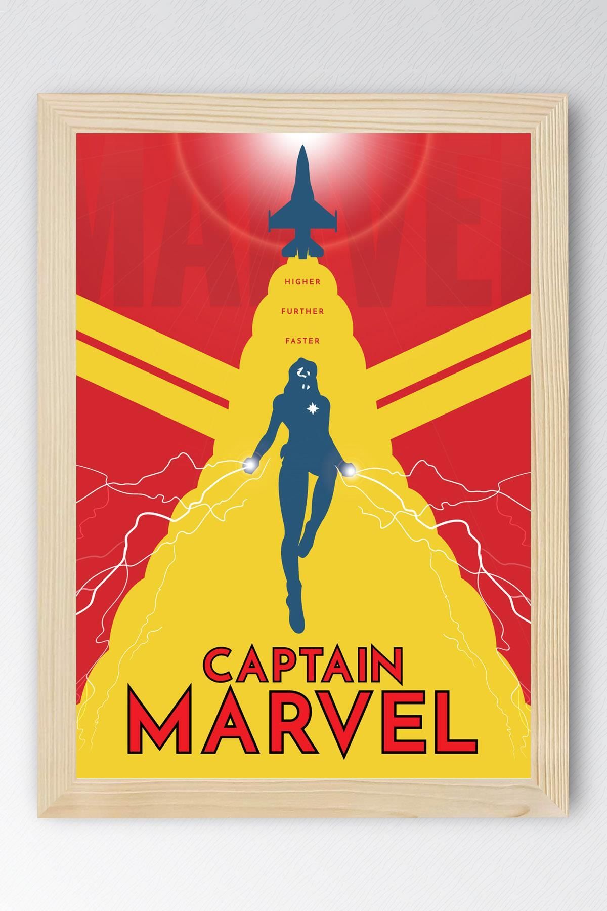 Saturn Captain Marvel Çerçeveli Tablo - Kaptan Marvel Poster Tablo