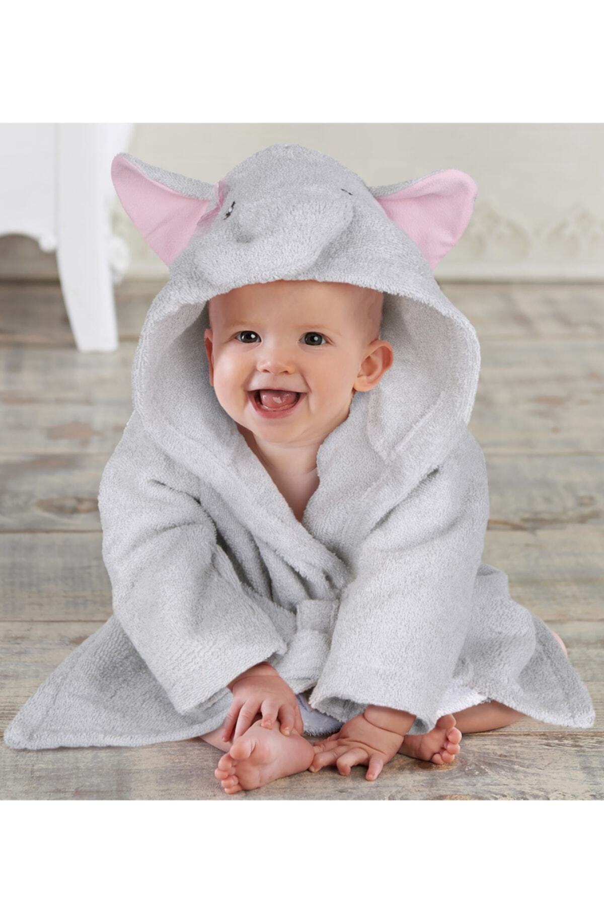 Moky Design Fil Desenli %100 Pamuk Yeni Doğan Bebek Bornozu 0-9 Ay, Kız Baby Shower Hediyeleri fotoğrafı 2 (önizleme)