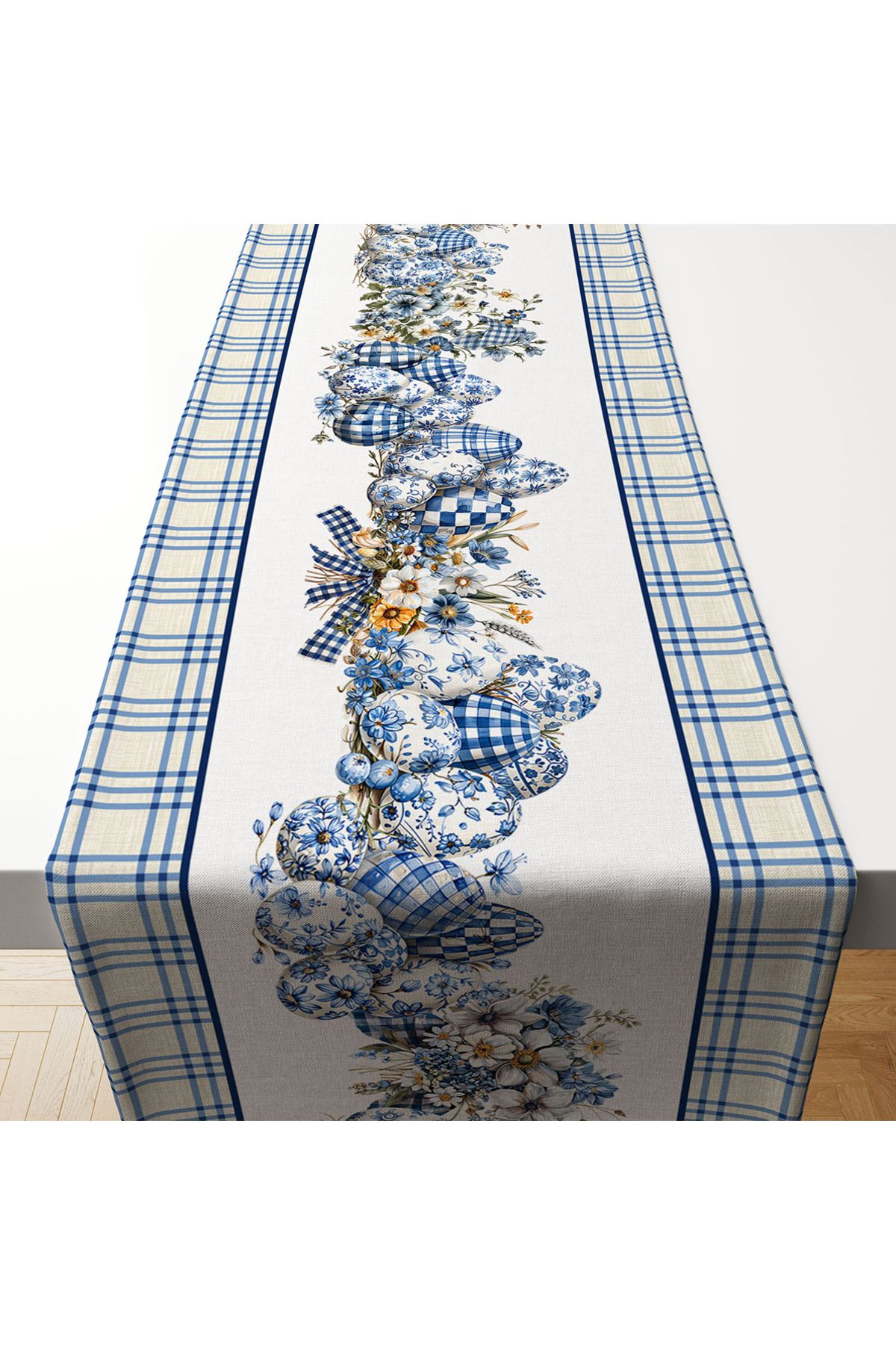 Tataroğlu Dijital Kumaş PASKALYA KOLEKSİYONU - PASKALYA RUNNER, HAPPY EASTER TABLE RUNNER