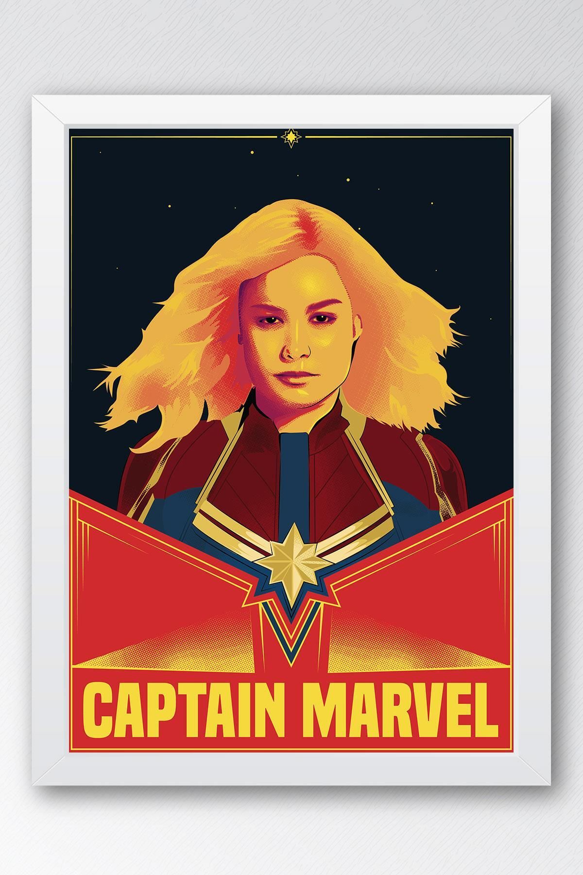 Saturn Captain Marvel Çerçeveli Tablo - Kaptan Marvel Poster Tablo