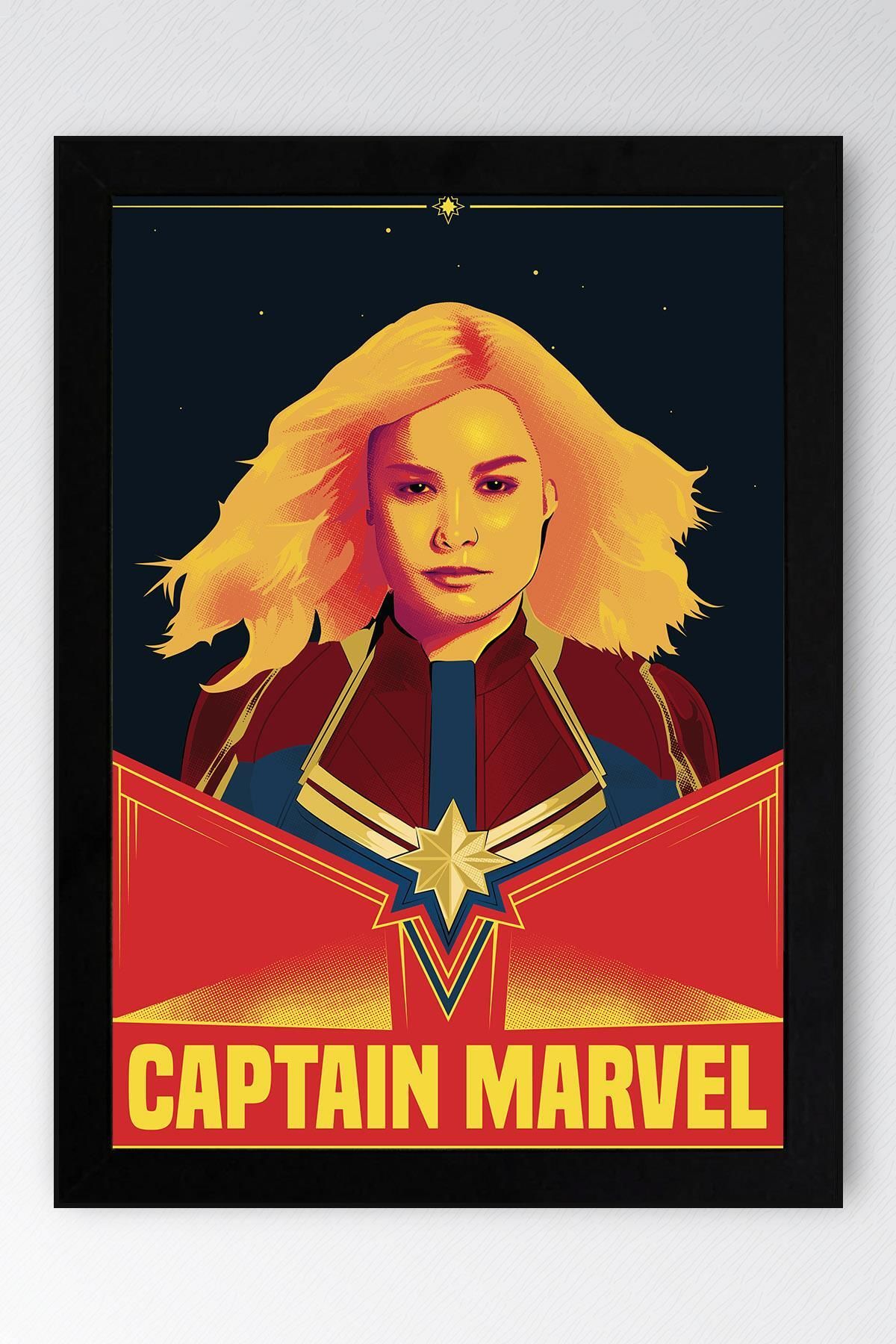 Saturn Captain Marvel Çerçeveli Tablo - Kaptan Marvel Poster Tablo