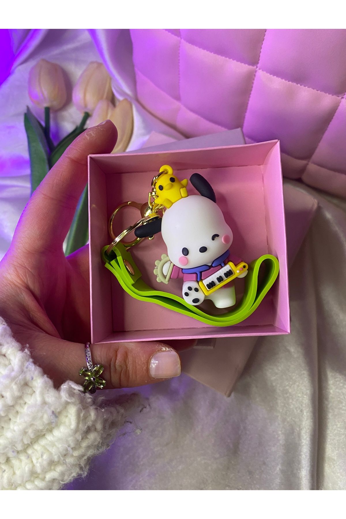 SANRIO Pochacco sevimli anahtarlık hediyelik çanta süsü