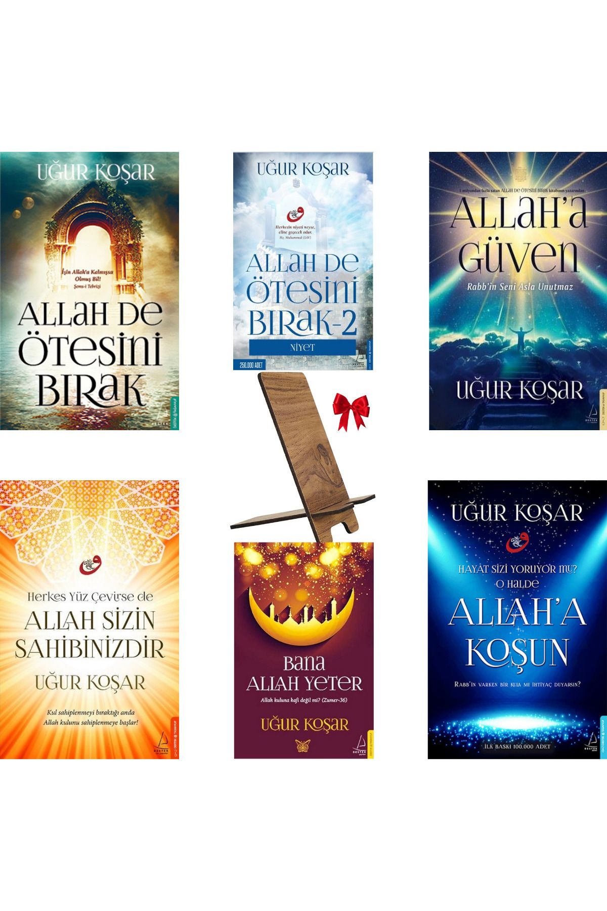 Destek Yayınları Allah De Ötesini Bırak - Allah'a Koşun - Allah’a Güven / 6 kitap set-uğur  (telefon tutucu hediyeli)