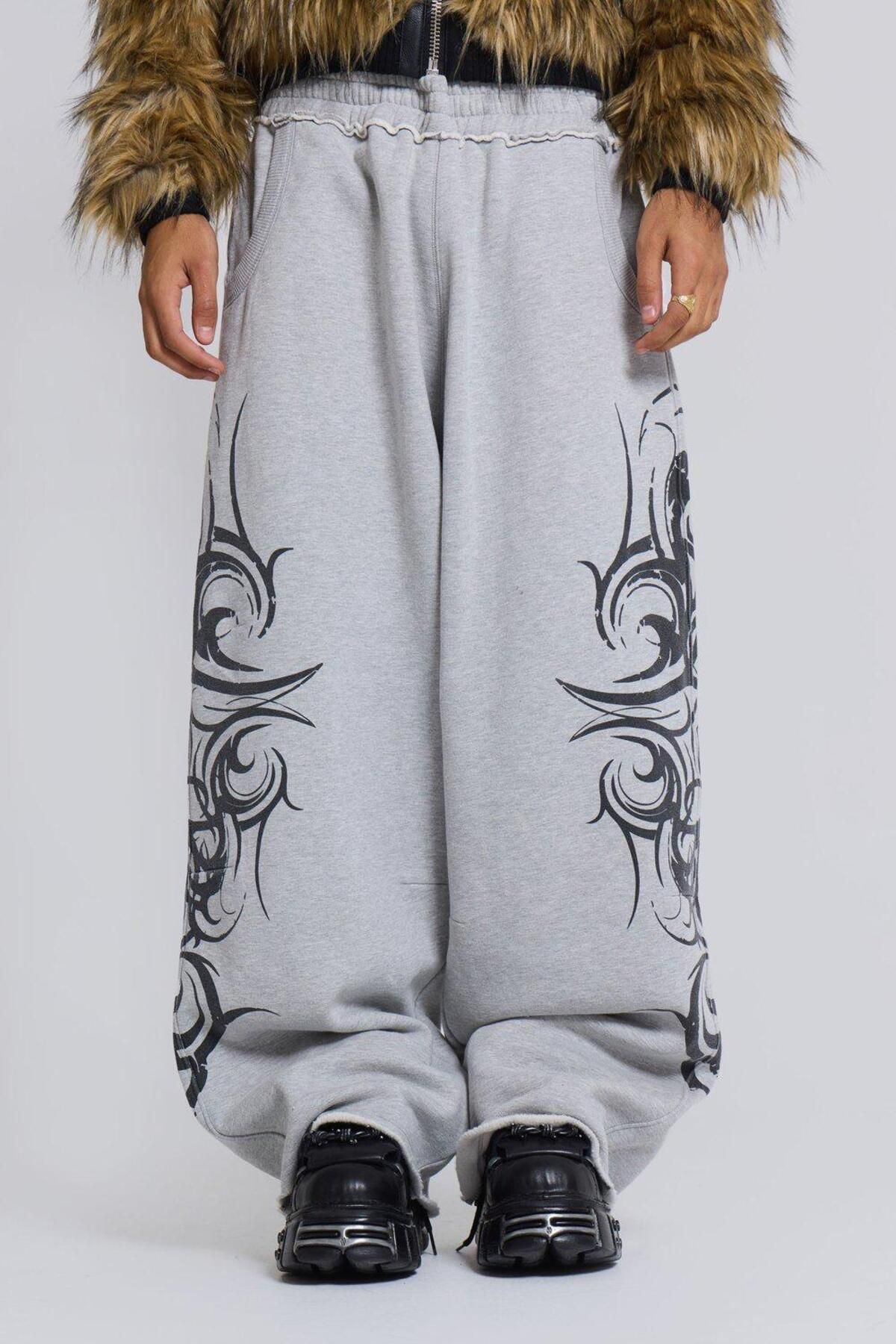 VibeGaia Gri Alev Desenli JL Jogger Pantolon