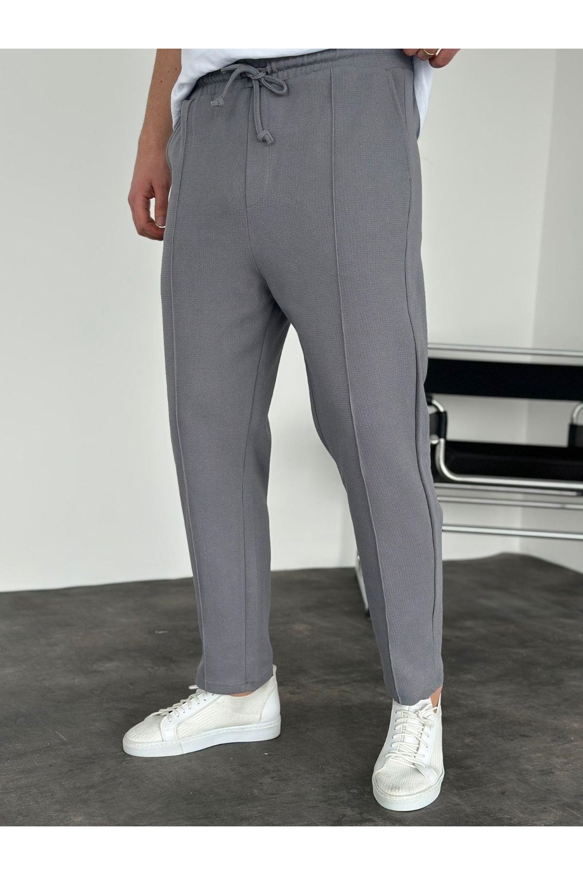 KHAYN ERKEK WAFFLE KUMAŞ ÇİMALI BOYFRİEND JOGGER PANTALON K2034WP