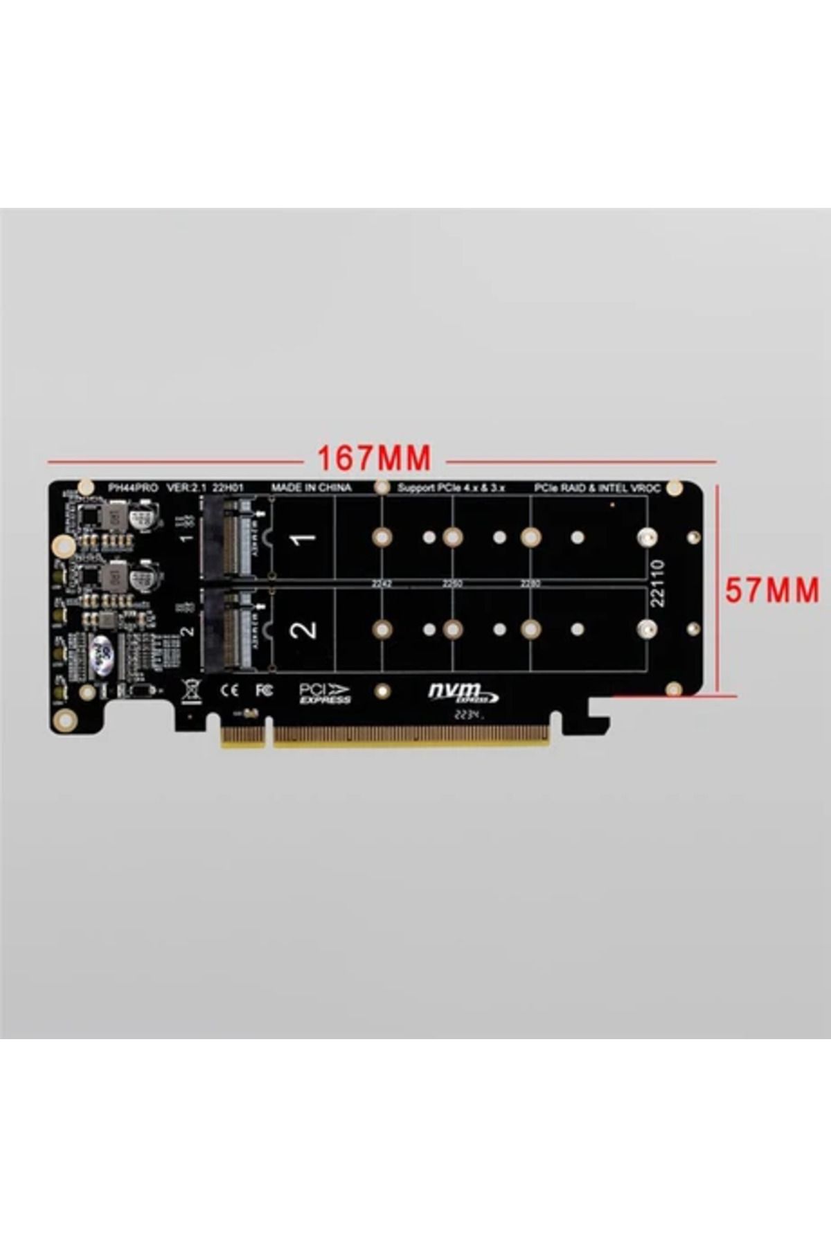 Obay Çift Taraflı 4 Diskli Nvme Raıd Kartı PCIEX16 - M.2 M-Key NVMEX4SSD 2u Sunucu Raıd Dizisi