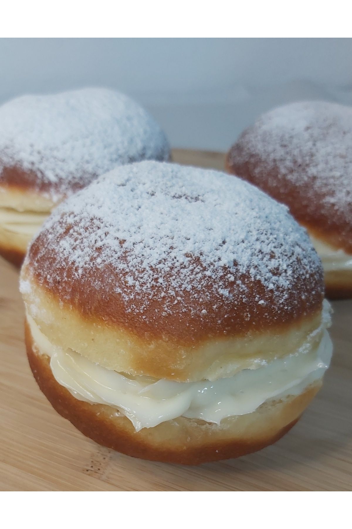 Seymen Berliner - Krapfen, Bavyera Kreması Dolgulu 4' lü Paket, Alman Pastası.