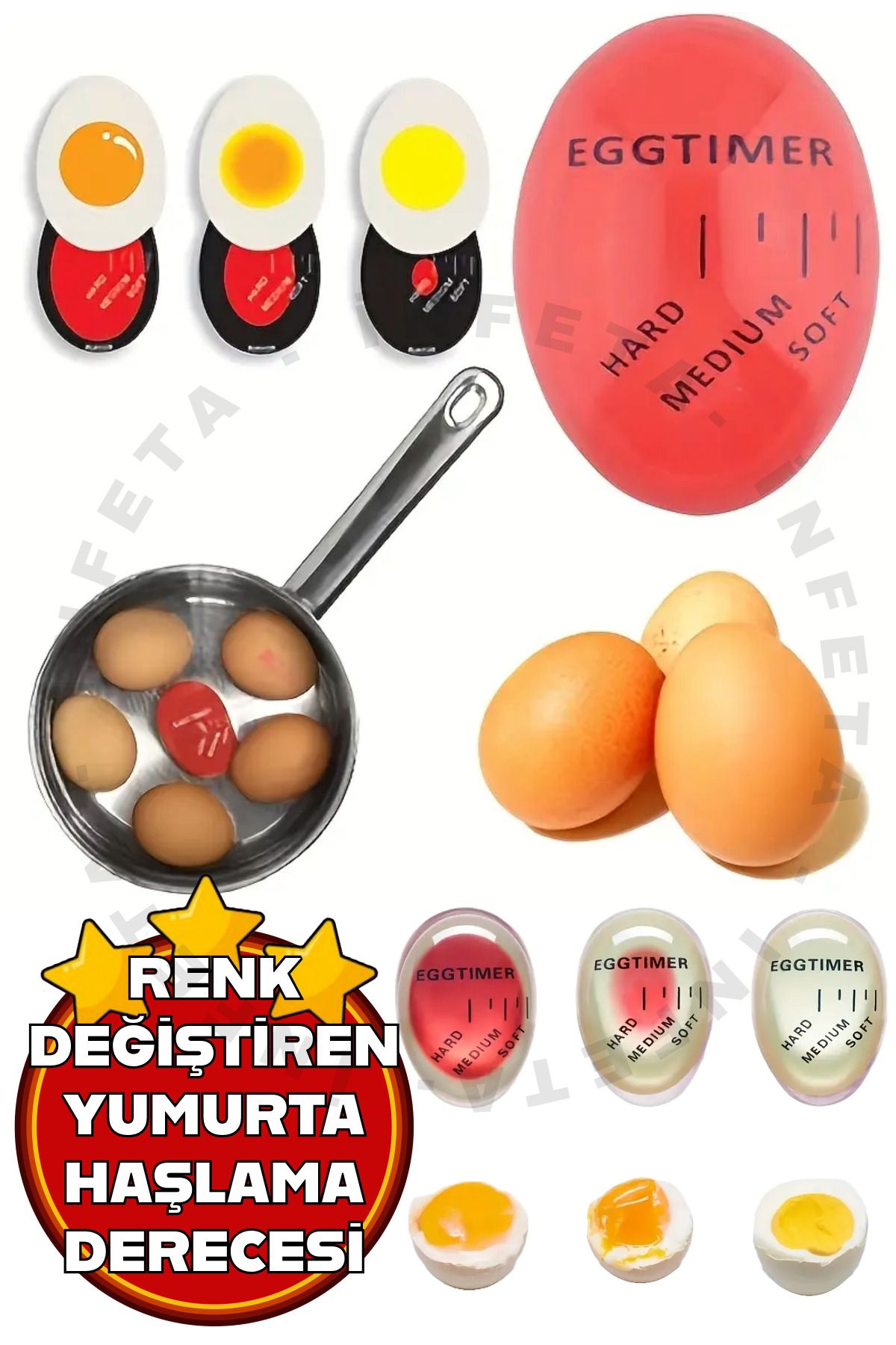 İnfeta Yumurta Zamanlayıcı Egg Timer Pişirme Haşlama Süresi Aparatı Zaman Ayarlama Göstergesi