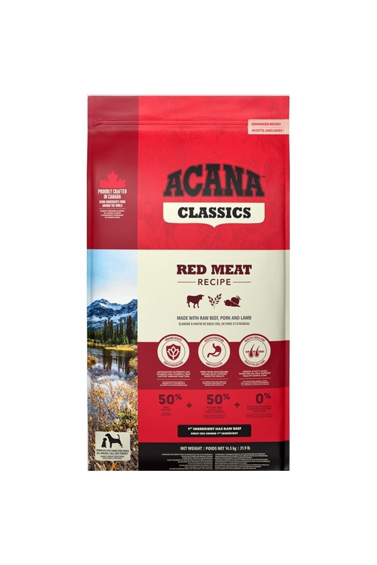 Acana Classics Classic Red Kuzu Etli ve Sığır Etli Düşük Tahıllı Köpek Maması 9,7kg