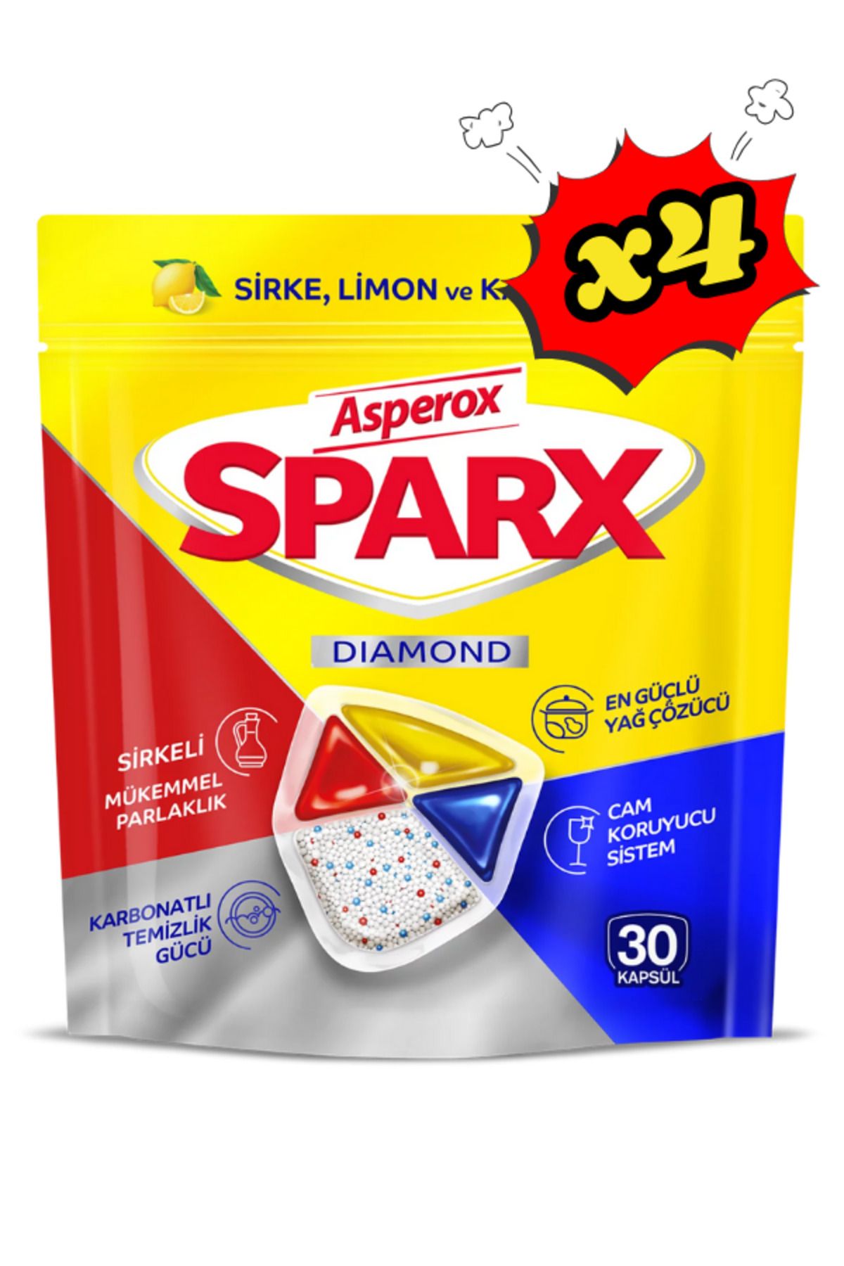 ASPEROX Sparx Bulaşık Makinesi Kapsülü 30 Lu 4'Lİ