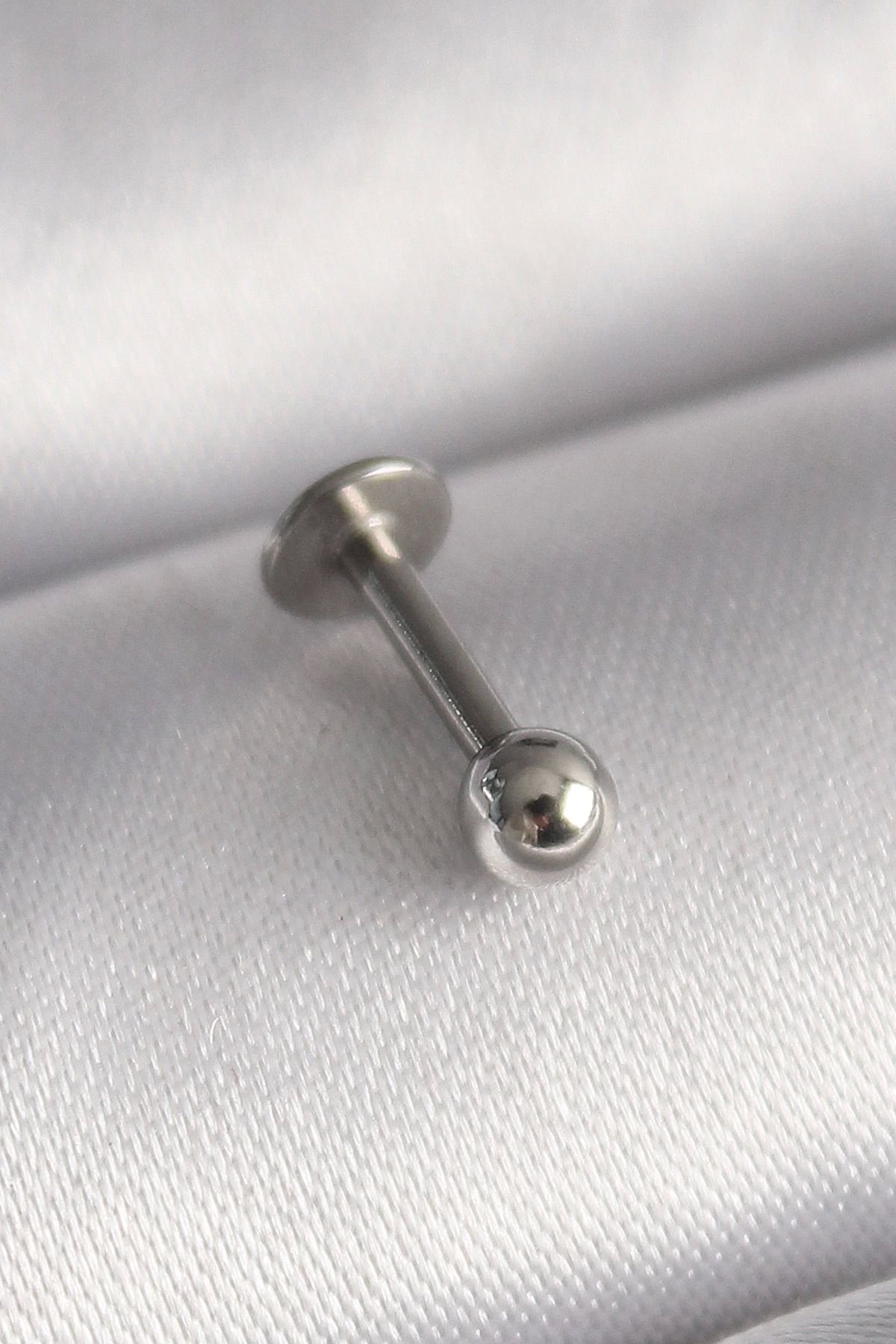 Ekince 316L Çelik Gümüş Renk Topçuk Piercing