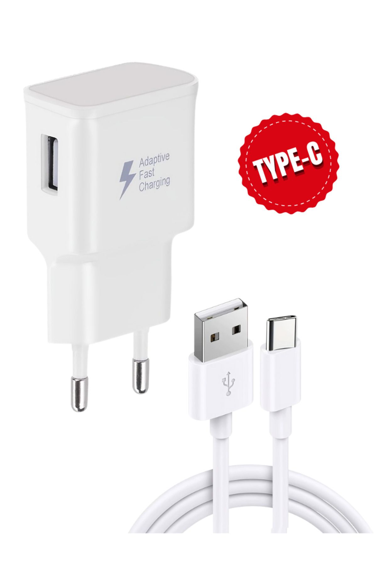 Tntech 11W 2.1A Usb +Type C-Girişli  Adaptör ve Kablo Hızlı Şarj Aleti Seti TN-C02