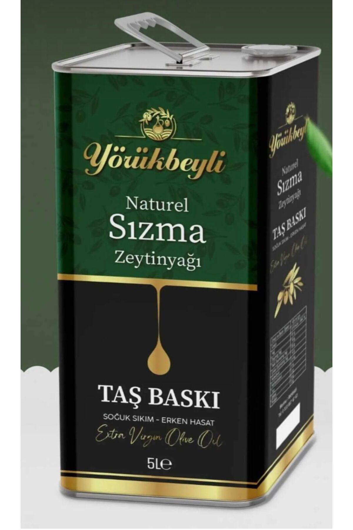 yeni ayvalık Yörükbeyli Sızma Soğuk Sıkım Naturel Zeytinyağı 5 Lt (4800Gr)