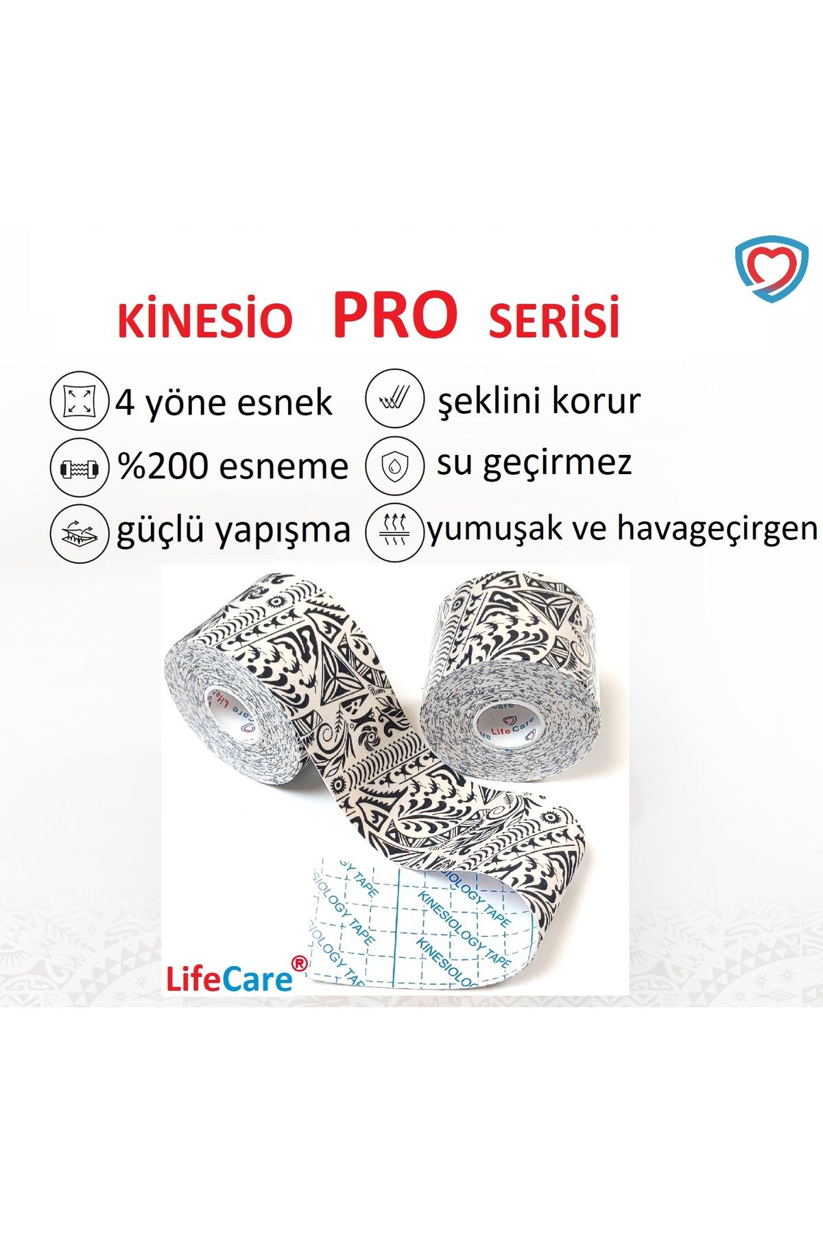 LİFE Care Kinesio Tape Kinesioloji bandı pro serisi 5cm x 5m dynamic ağrı bandı