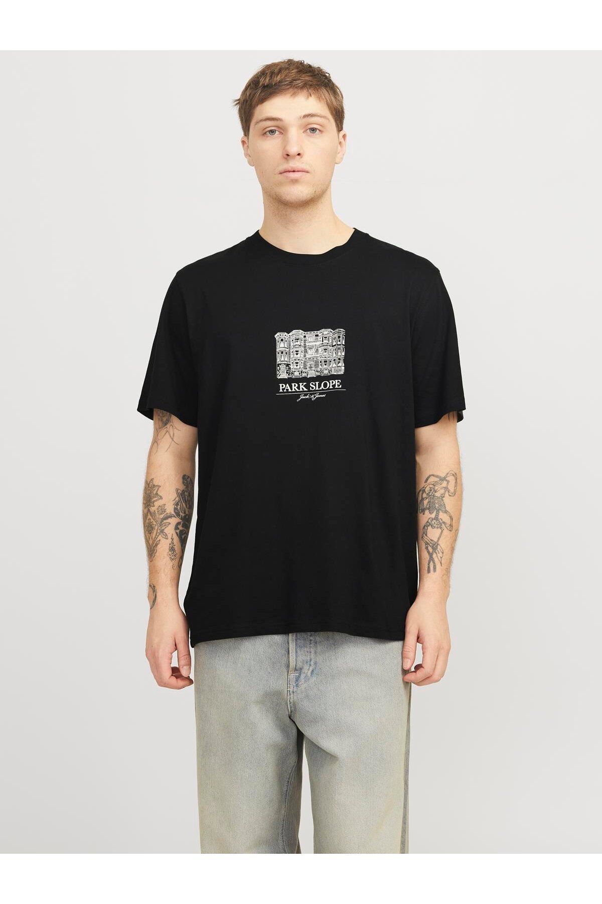 Jack & Jones JORBOSTON GRAPHIC TEE SS CREW NECK Black