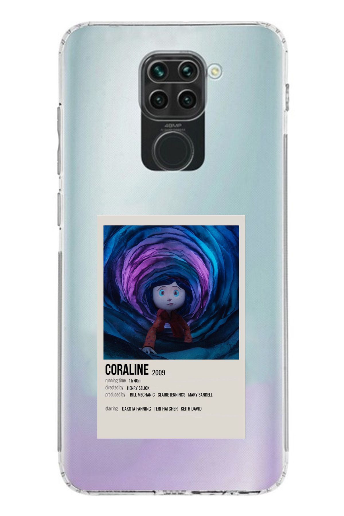 TechTree Redmi Note 9 Uyumlu Coraline - Koralin ve Gizli Dünya Tasarımlı Şeffaf Silikon Kılıf