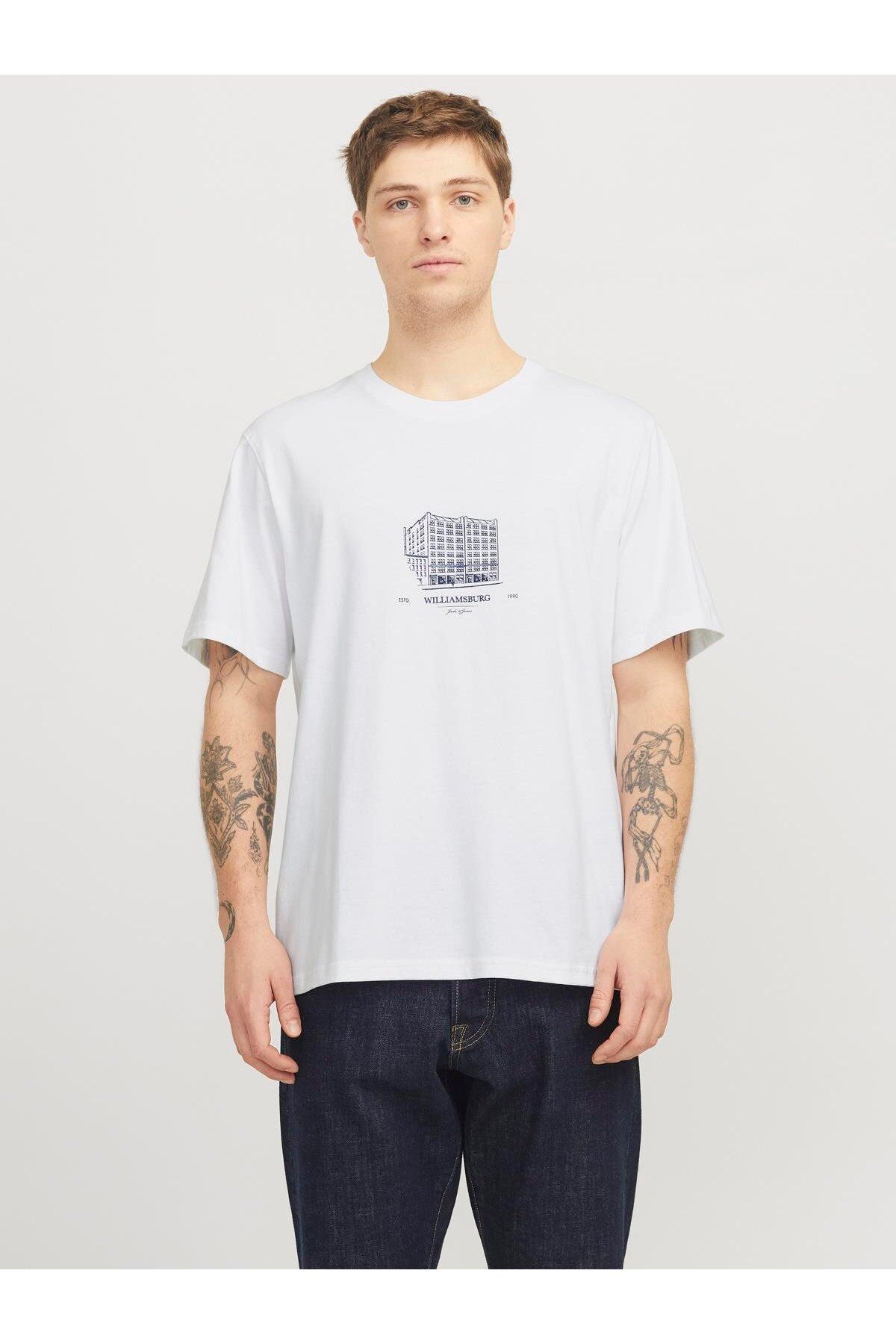 Jack & Jones JORBOSTON GRAPHIC TEE SS CREW NECK White