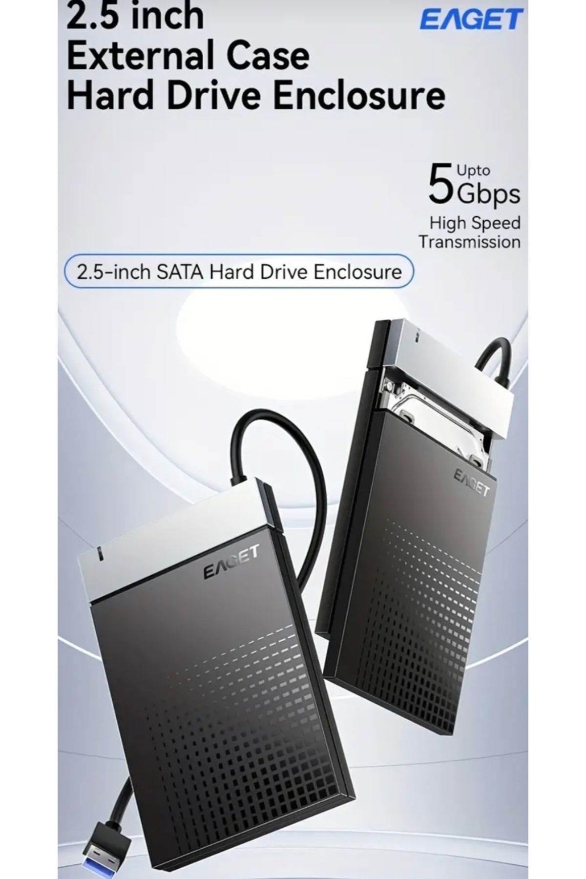 Eaget CE50 Harici Sabit Disk Kutusu 2.5''USB 3.0'den SATA III'e 7mm/9.5mm 2.5 inç SSD HDD Kutusu uyumlu