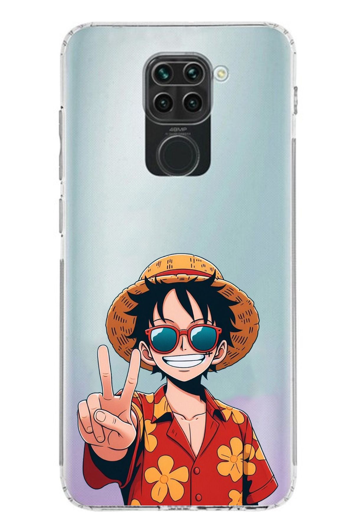 TechTree Redmi Note 9 Uyumlu Monkey D. Luffy Tasarımlı Şeffaf Silikon Kılıf