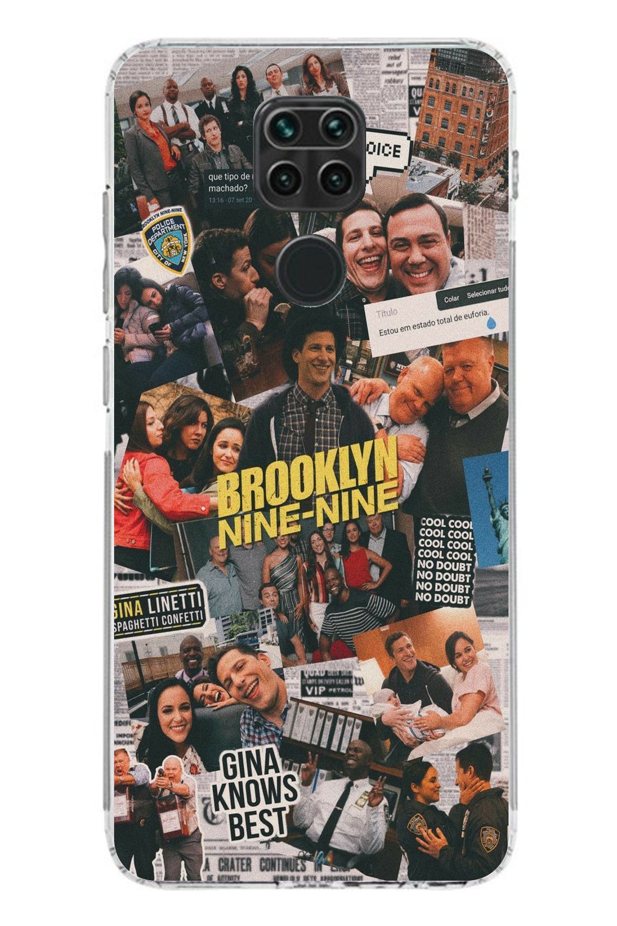 TechTree Redmi Note 9 Uyumlu Brooklyn Nine Nine Tasarımlı Şeffaf Silikon Kılıf