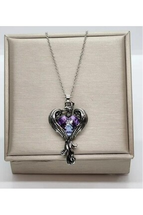 MK AKSESUAR Vintage Phoenix Kalp Zirkonya Kolye