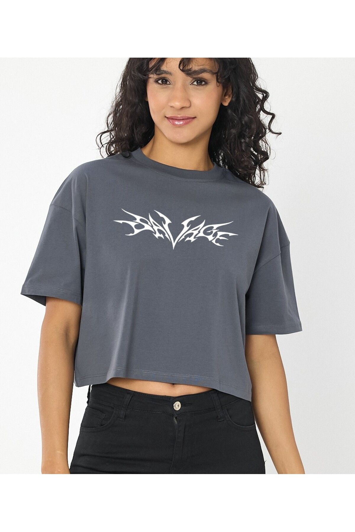 VEK Oversize Crop %100 Pamuk SAVAGE