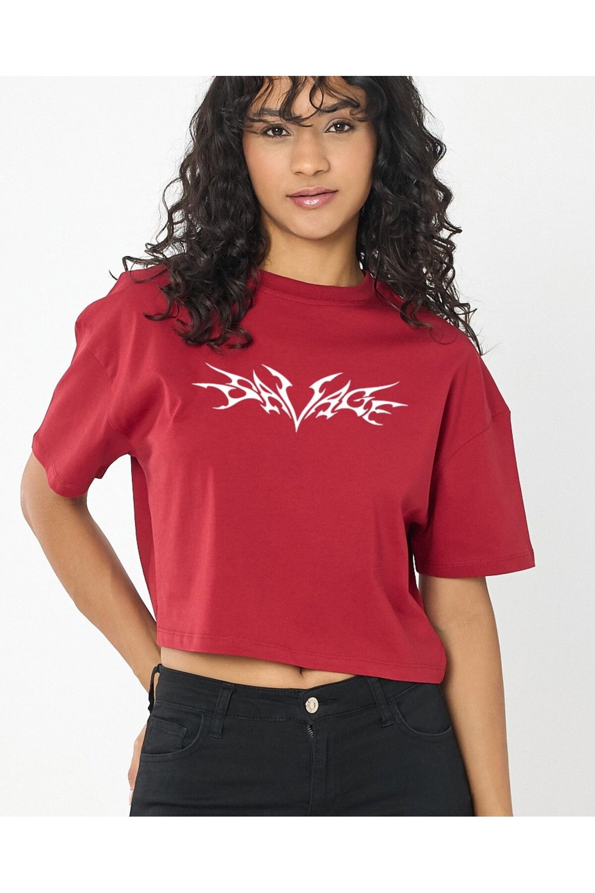 VEK Oversize Crop %100 Pamuk SAVAGE