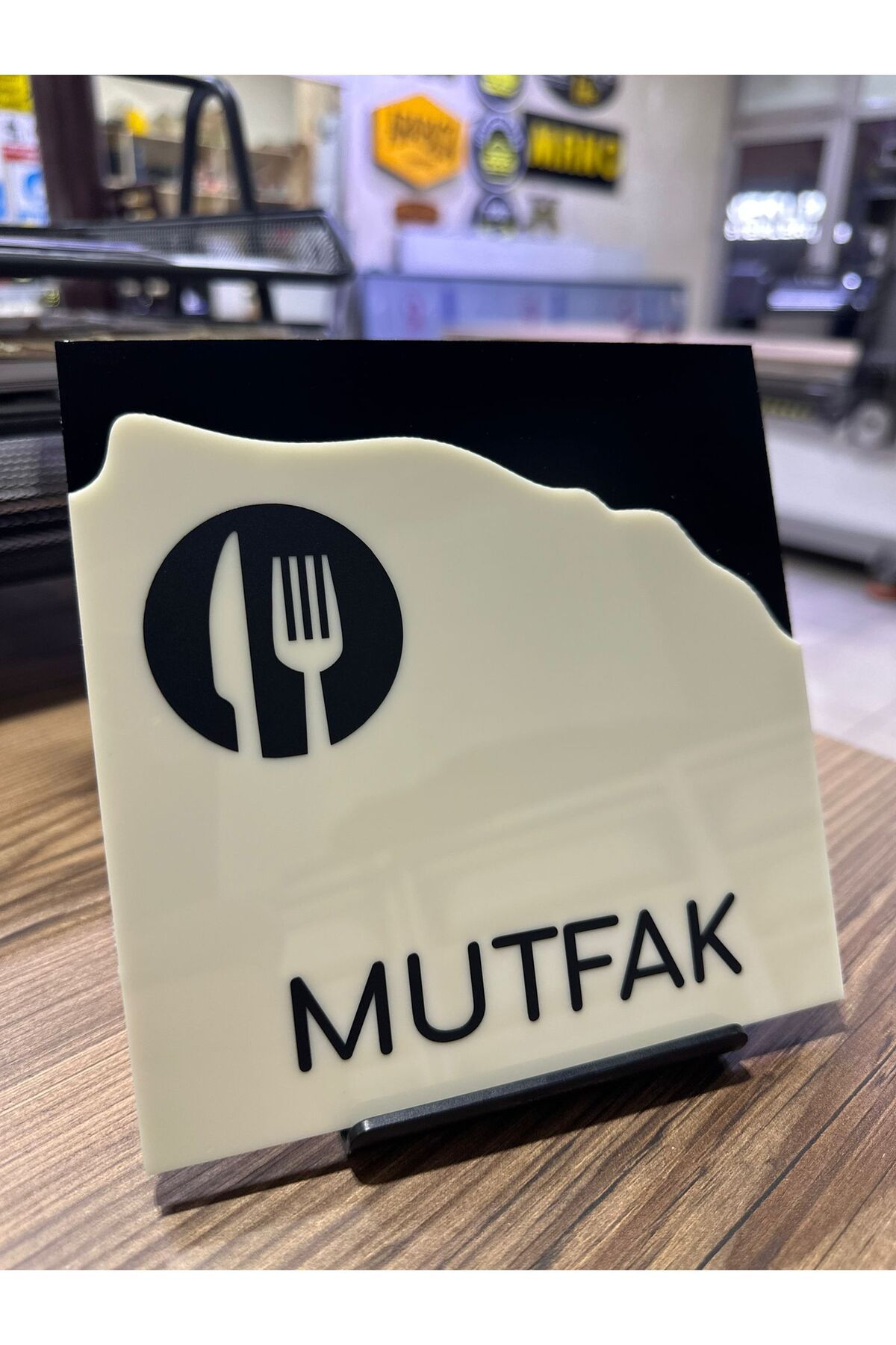 zafrakreklam MUTFAK Ofis Oda Kapı İsimliği Yönlendirme Tabelası 15x15cm