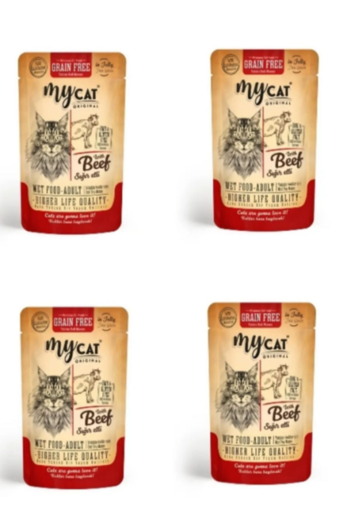 ENDO Mycat Sığır Etli Pouch Yaş Mama x4 paket 85gr