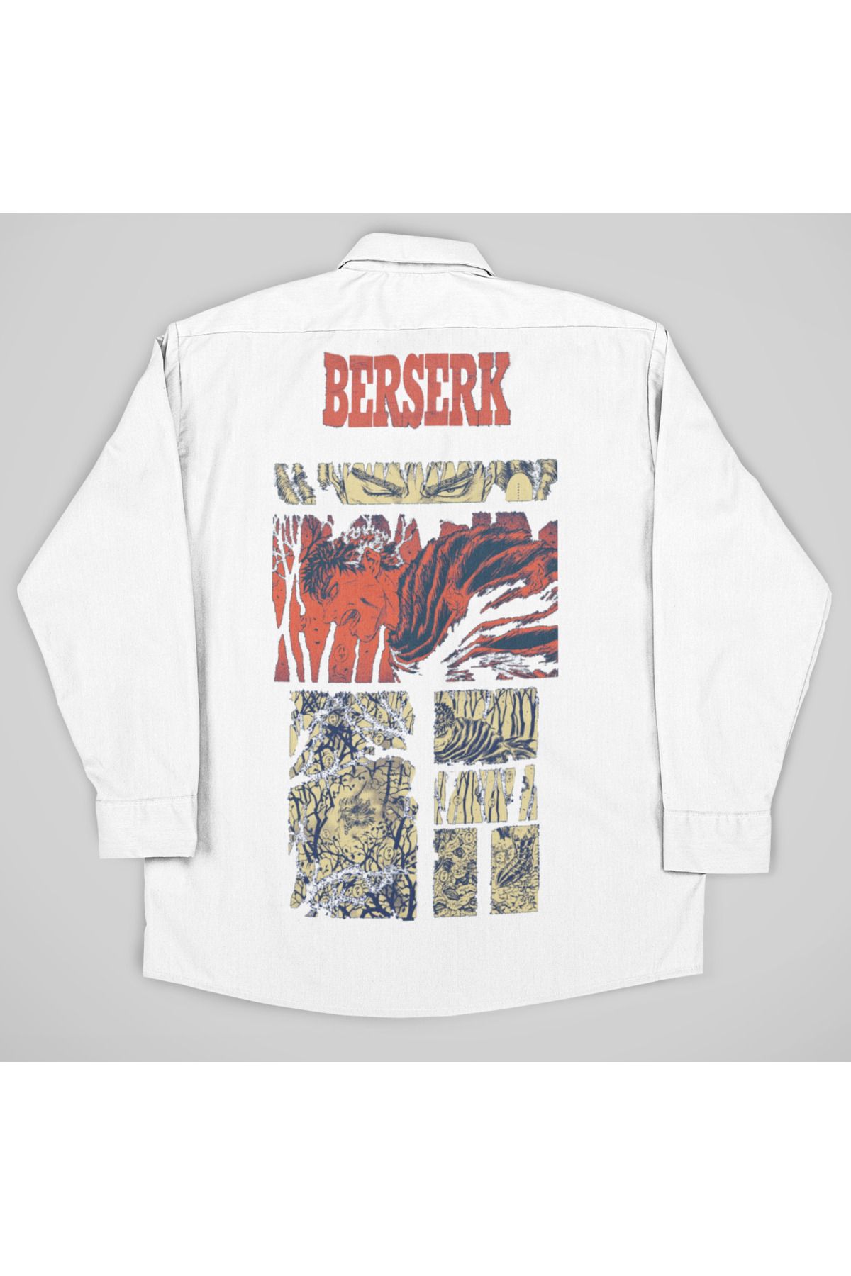 SEVBANO Berserk Baskılı Unisex Anime Cepli Gömlek