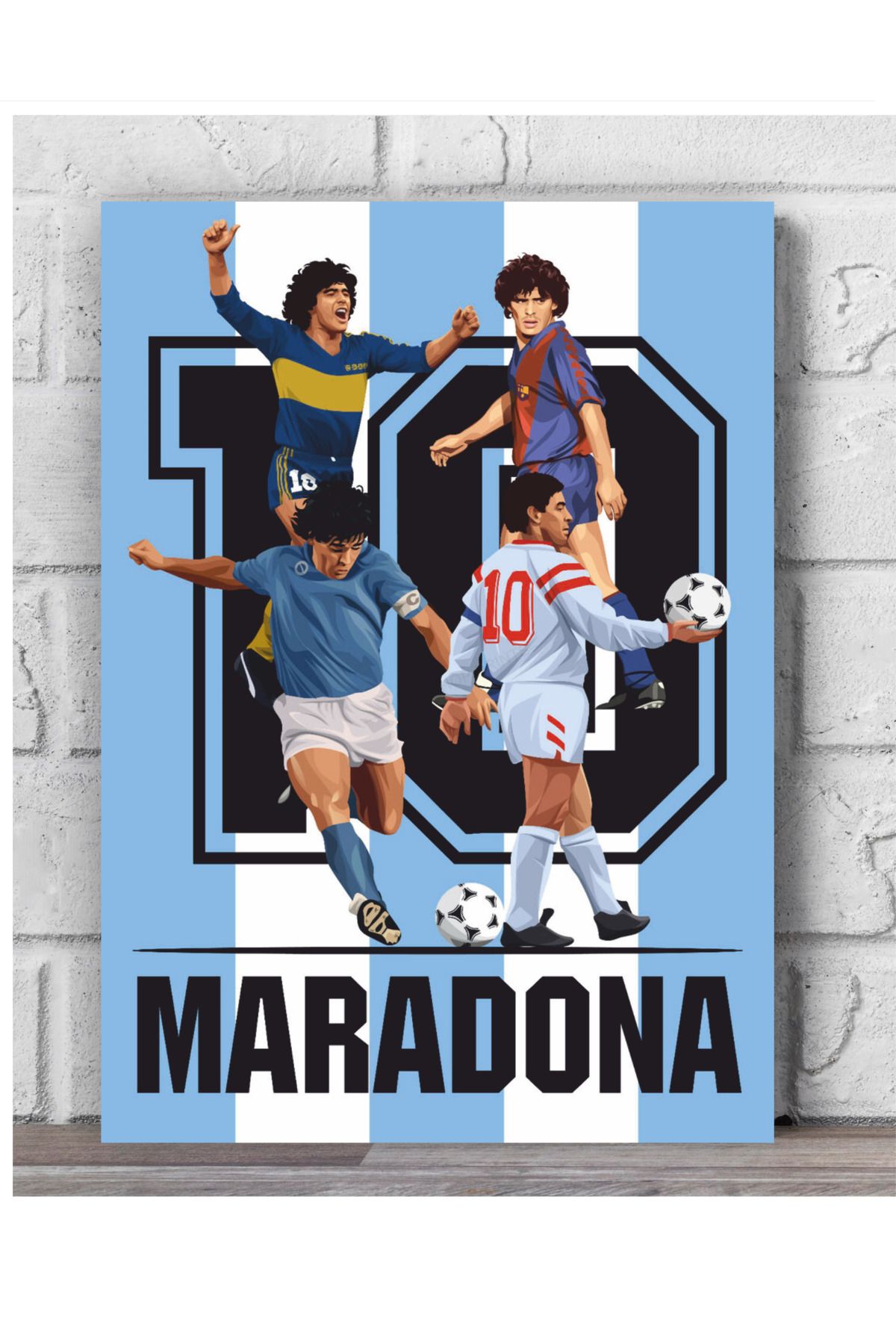 Erdizayn 30x42 cm Diego Maradona Posteri 5 mm MDF Ahşap Tablo (UV Baskılı)