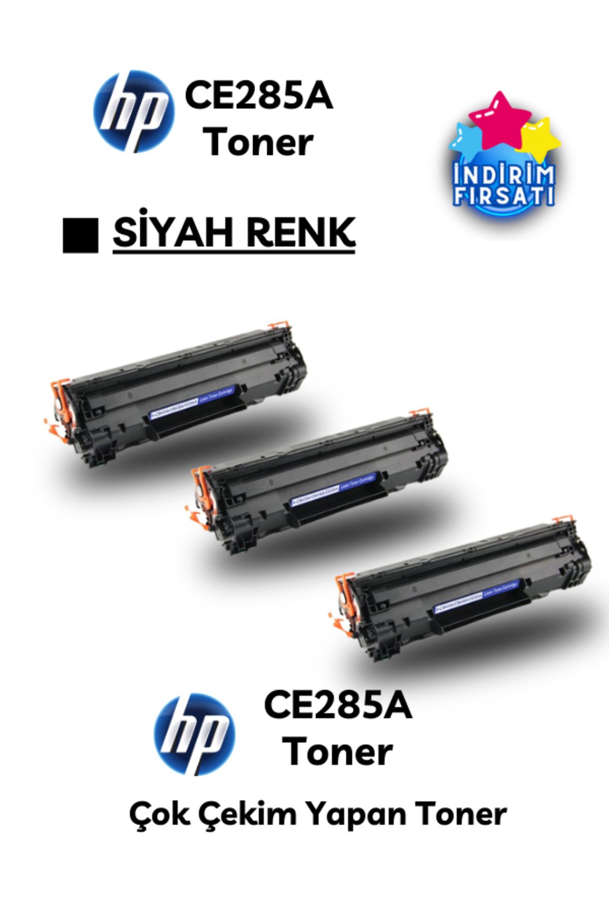 YEGGE 3 Adet HP 85a Muadil Toner - Yüksek Baskı Kapasiteli CE285a Toner - HP 285a Muadil Toner