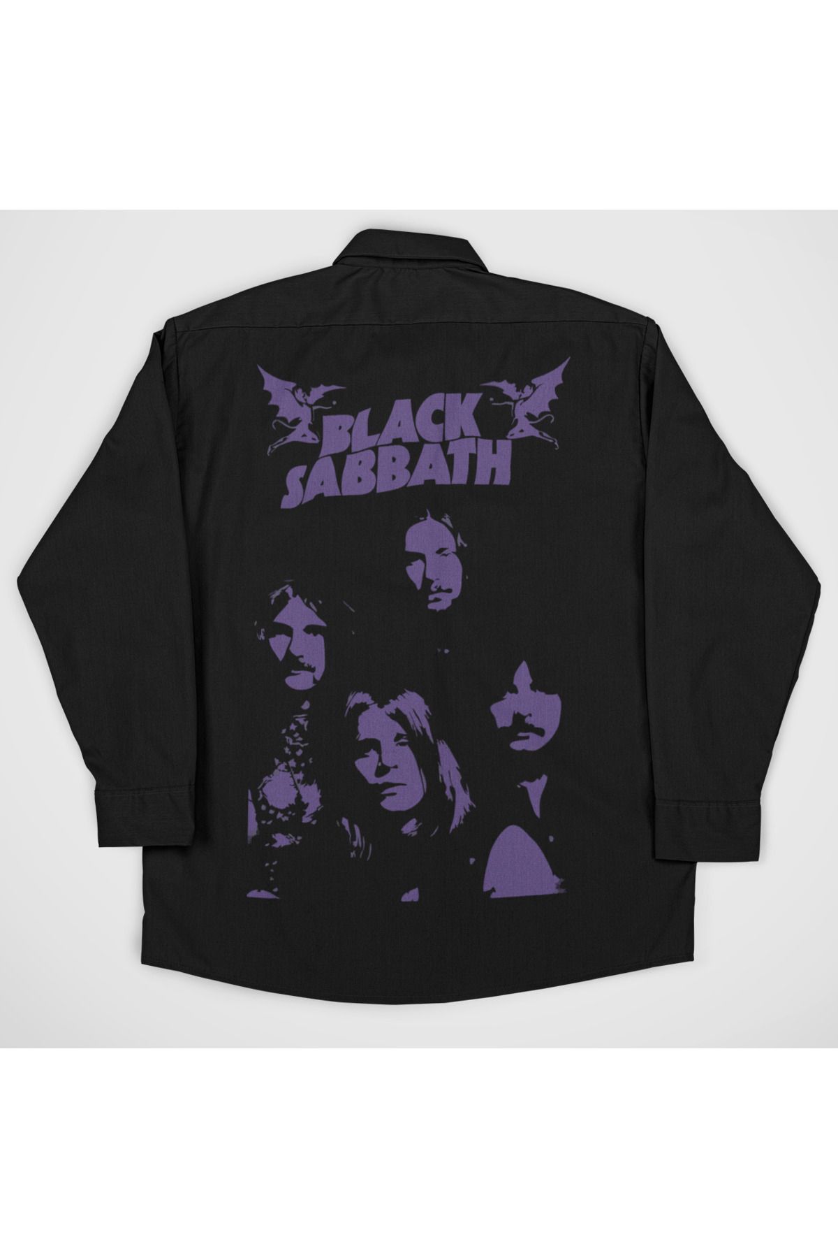 SEVBANO Black Sabbath Müzik Grubu Baskılı Unisex Rock Metal Cepli Gömlek