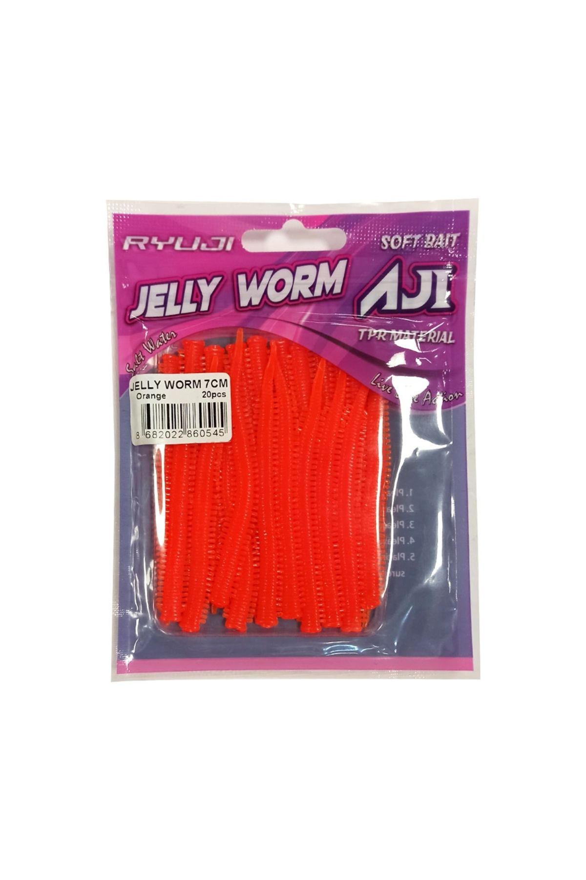 Ryuji Jelly Worm TPR 7,5cm Silikon Yem ORANGE