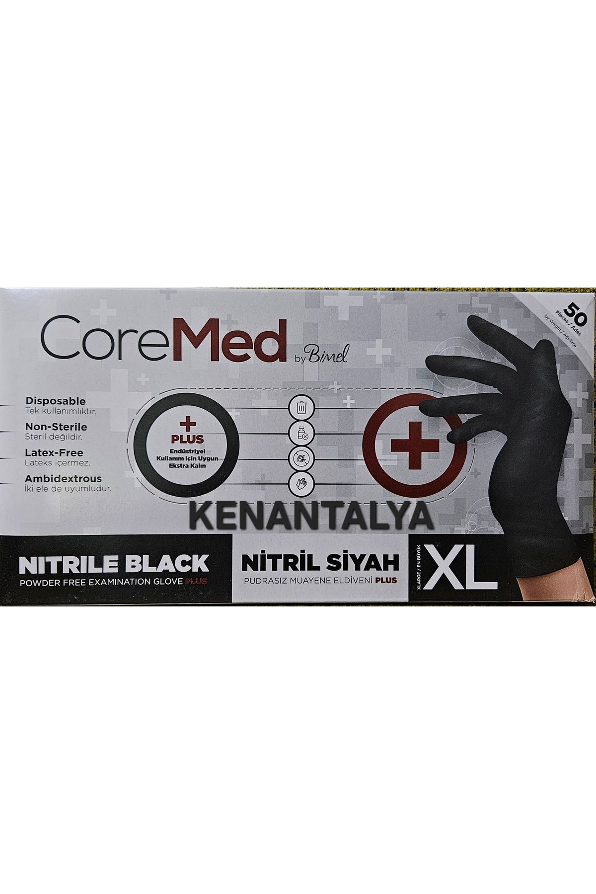 COREMED EKSTRA KALIN SİYAH NİTRİL ELDİVEN XL 1KOLİ 20 PAKET