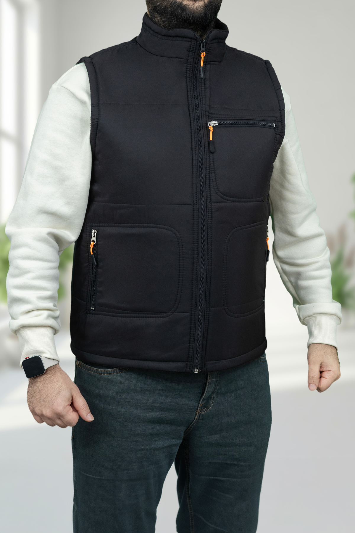 KALENDMARK  Erkek Çok Cepli Içi Polarlı Regular Kalıp Şişme Yelek - Görsel 2