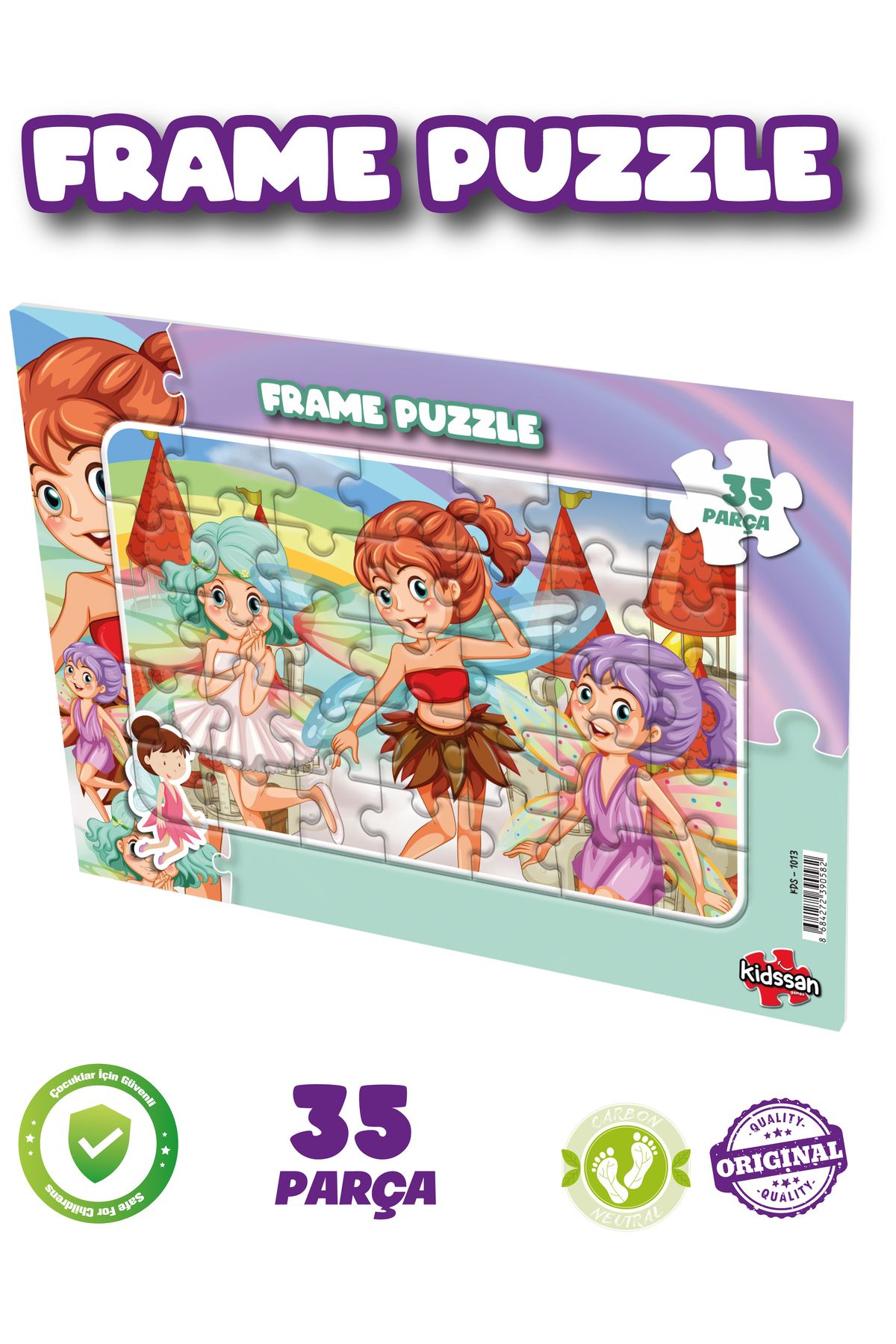 kidssan games FRAME PUZZLE 35 PARÇA ÇOCUK OYUNCAĞI SEVİMLİ PERİLER KIZ PUZZLE EĞİTİCİ MONTESORİ