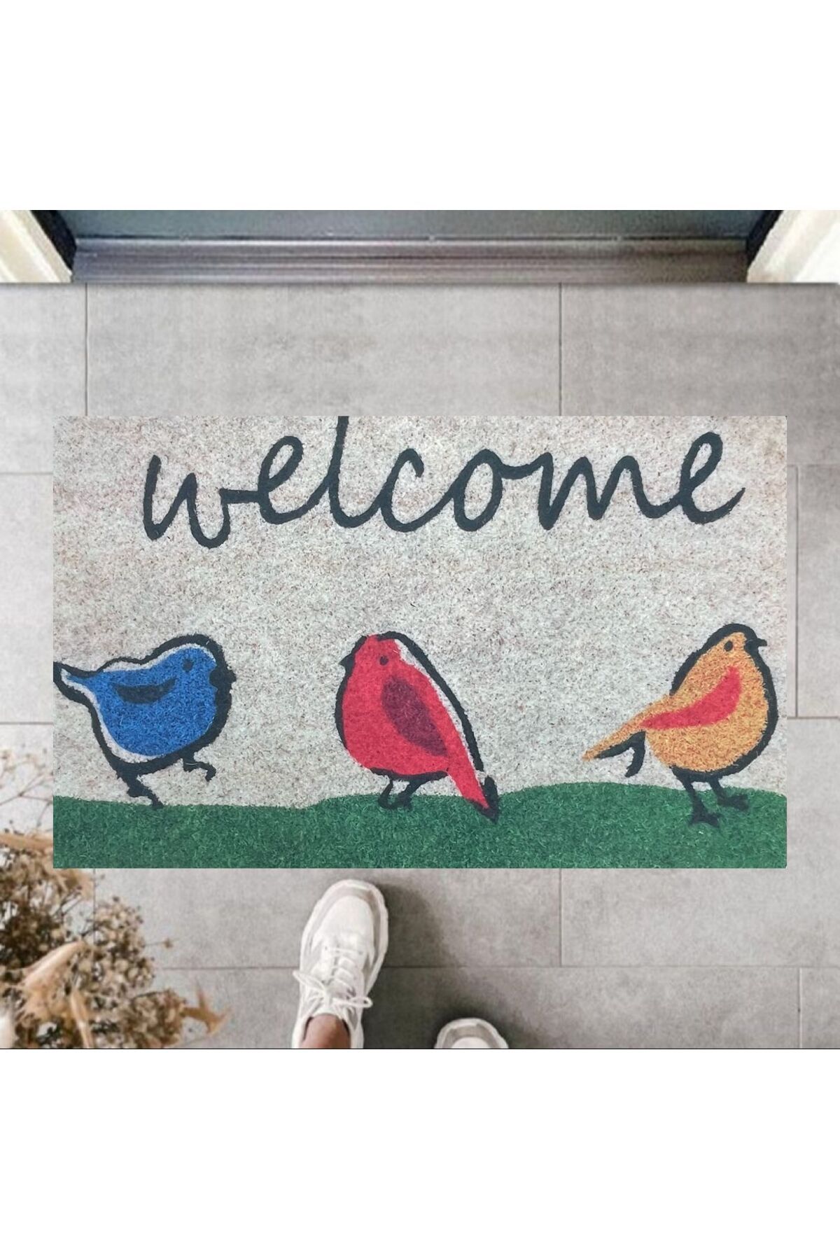 Home Renkli Welcome Kapı Önü Paspası